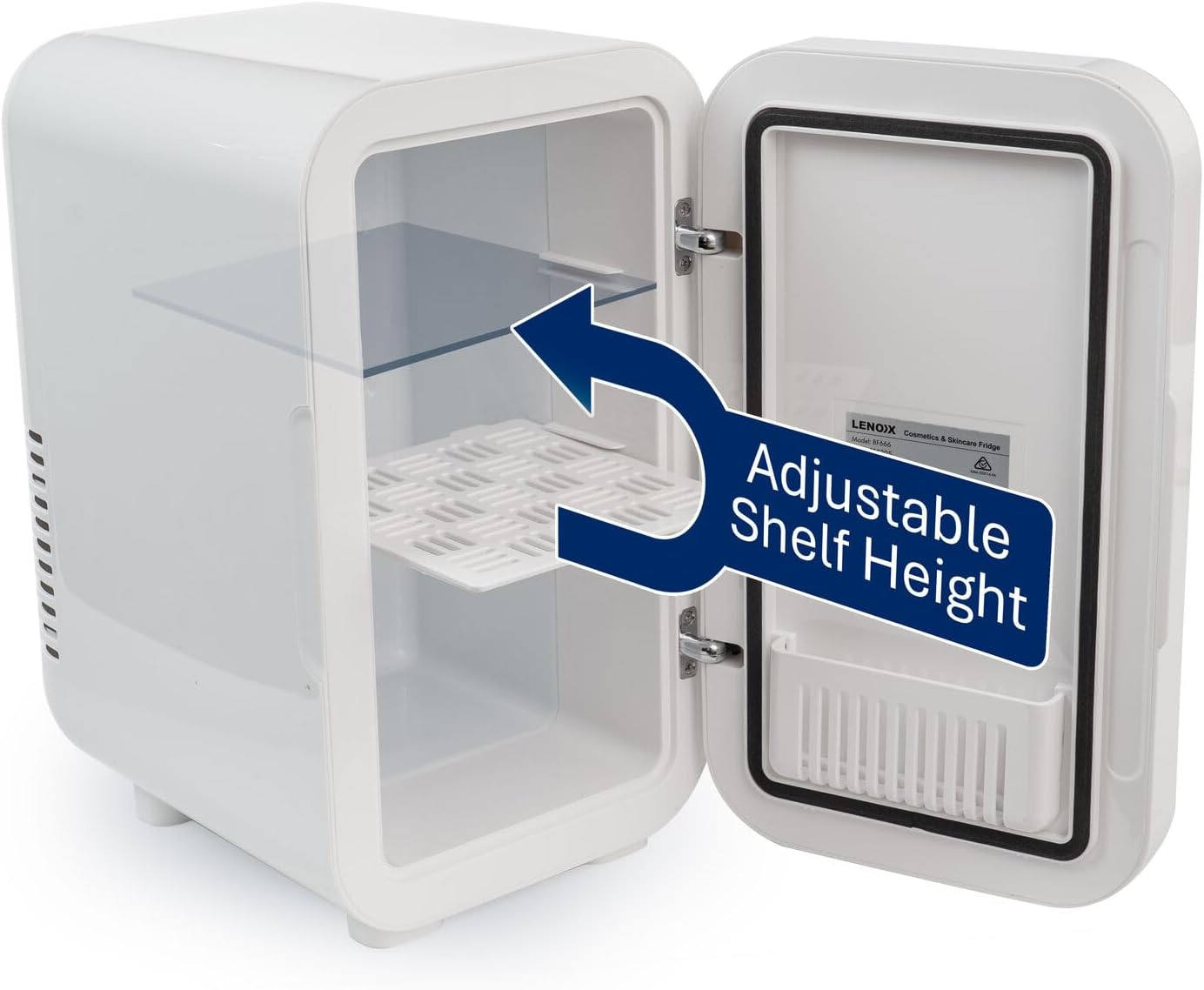 Lenoxx 6L Household Appliances Mini Cosmetic Fridge with Mirror Door and