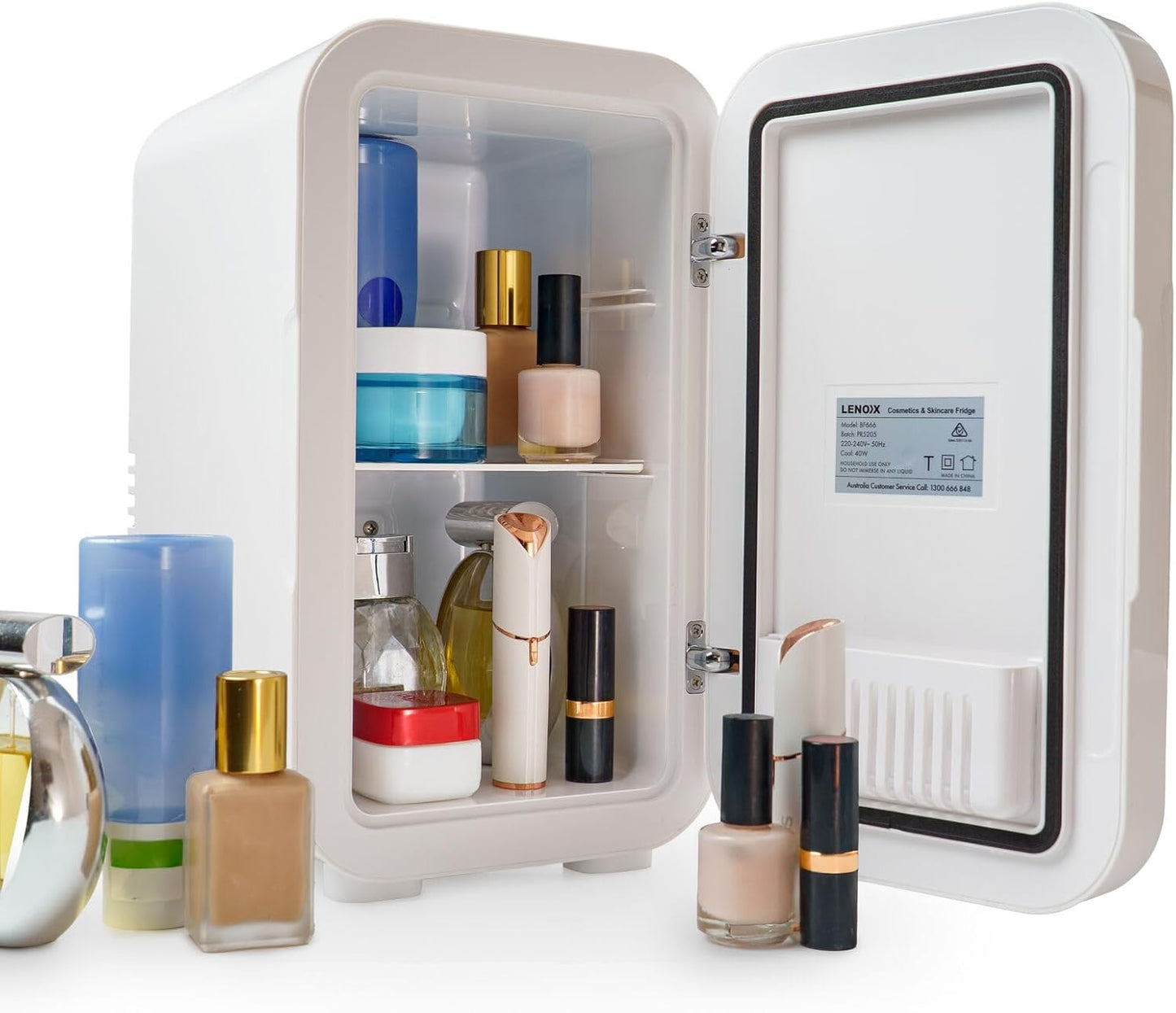 Lenoxx 6L Household Appliances Mini Cosmetic Fridge with Mirror Door and