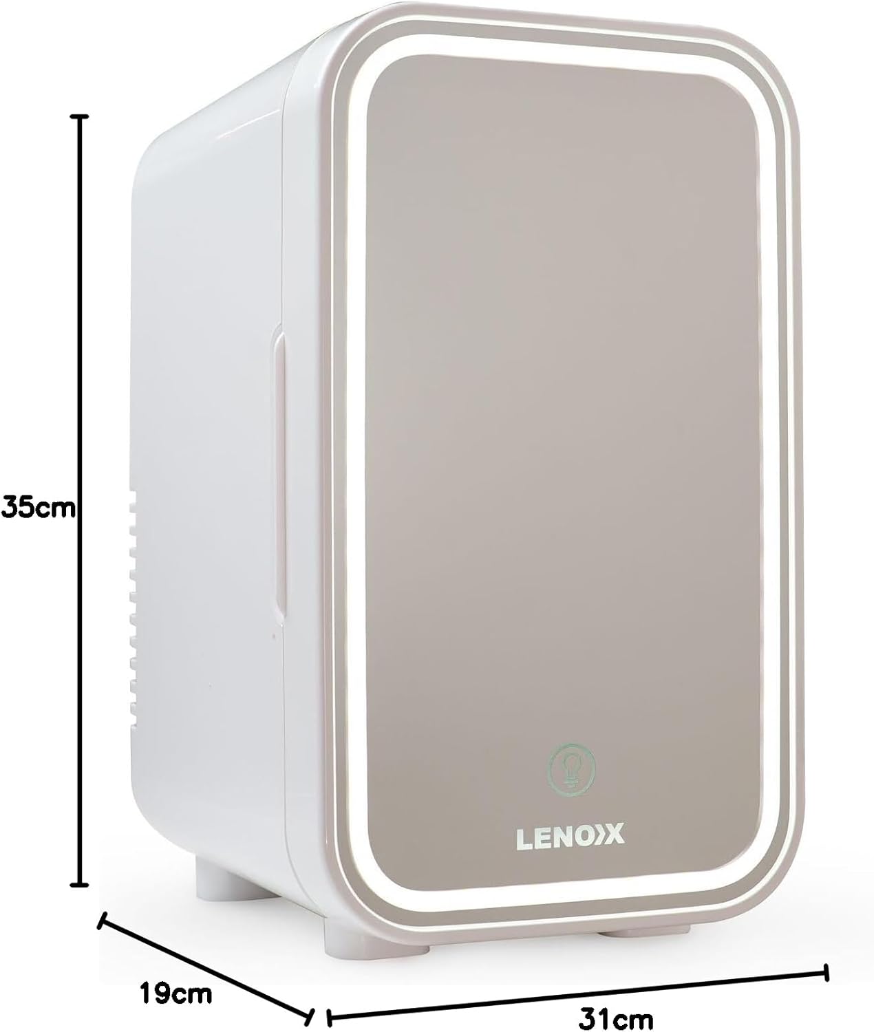 Lenoxx 6L Household Appliances Mini Cosmetic Fridge with Mirror Door and