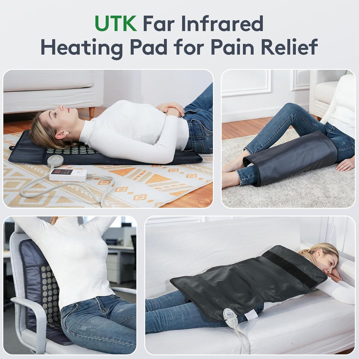 UTK Far Infrared Heating Pad with 153 Natural Jade Stones, 21 x 31 Inch DEMO