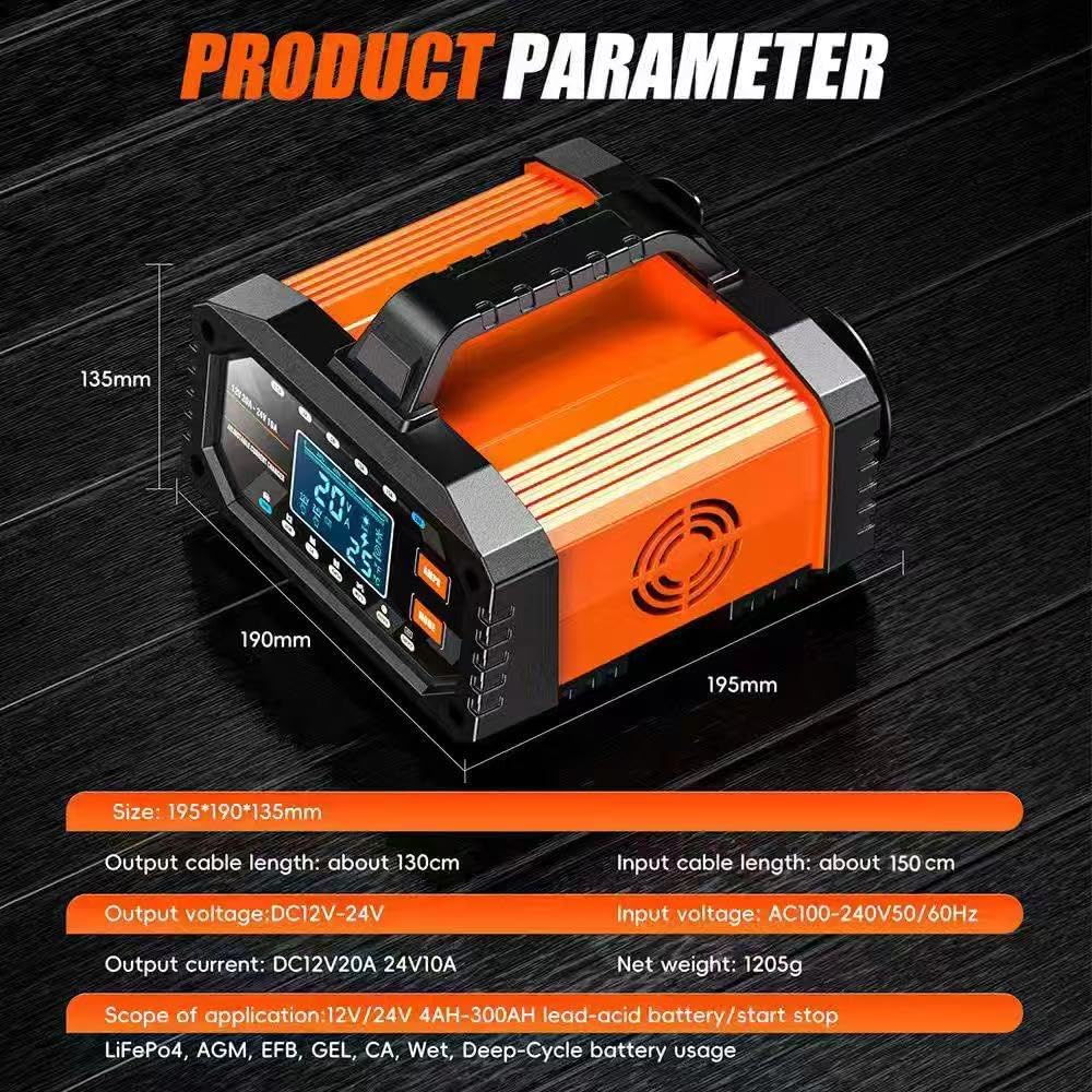 Ukugkittp 20A Smart Battery Charger Maintainer 6-Level Adjustable Current DEMO