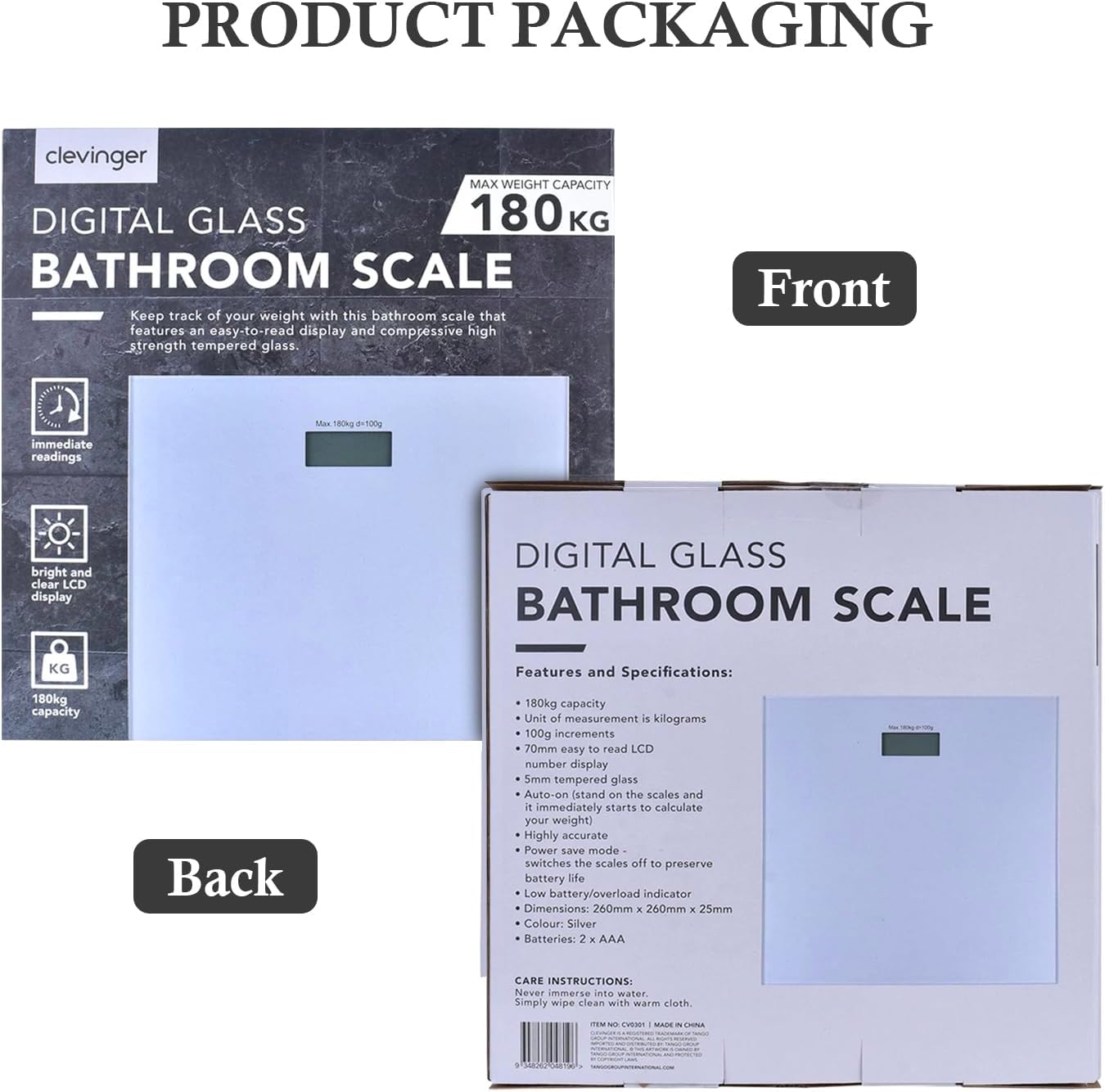 Clevinger Digital Bathroom Scale - Smart Step-on Body Weight for Accurate DEMO