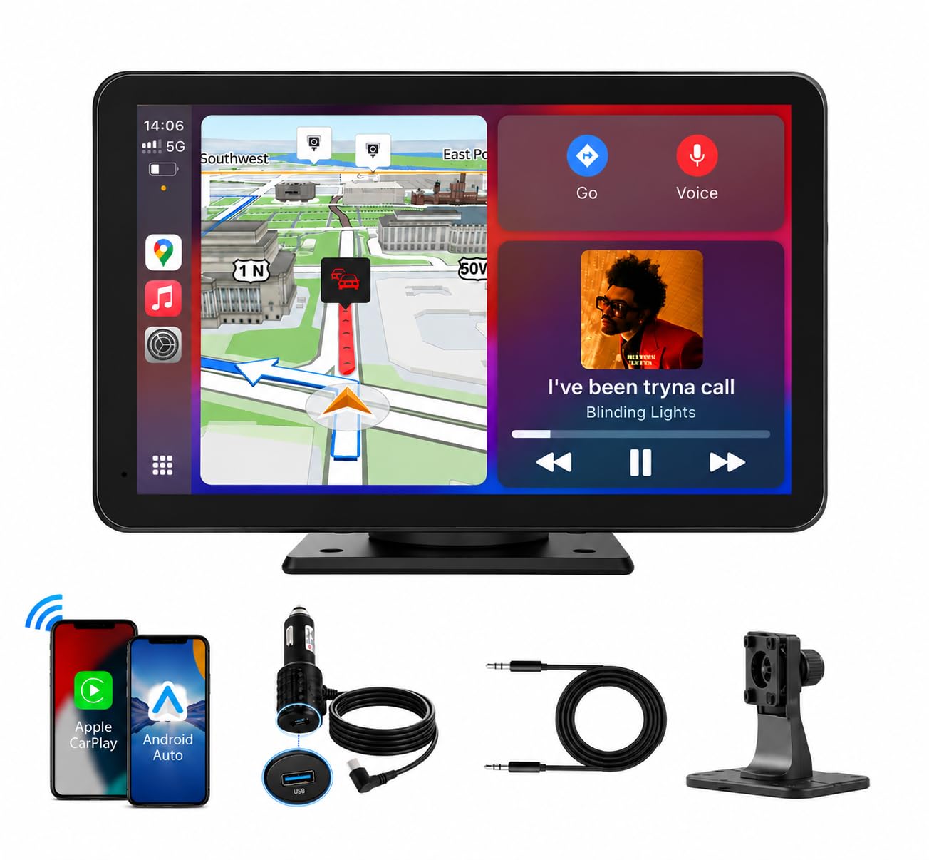 Vnmlopi Portable On-Dash-Monitoring Wireless Touch Screen On-Dash Monitoring
