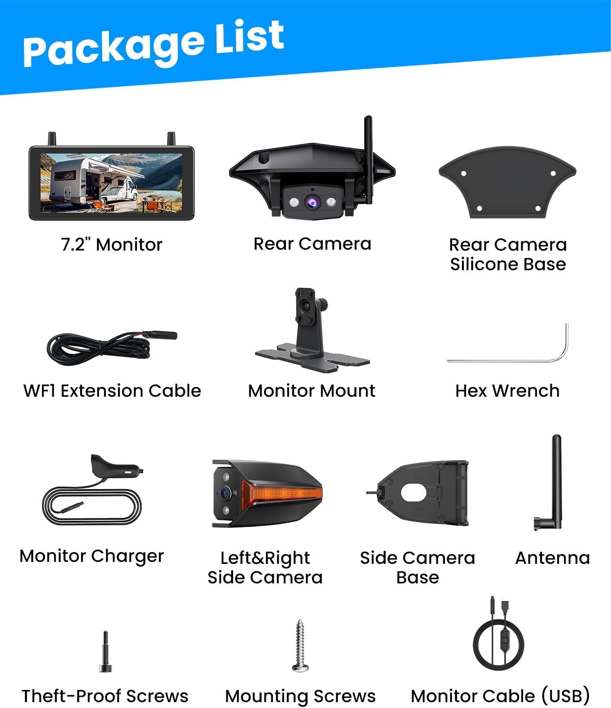 AUTO-VOX Wireless Electronics Backup Camera System with 7.2" HD 1080P DEMO