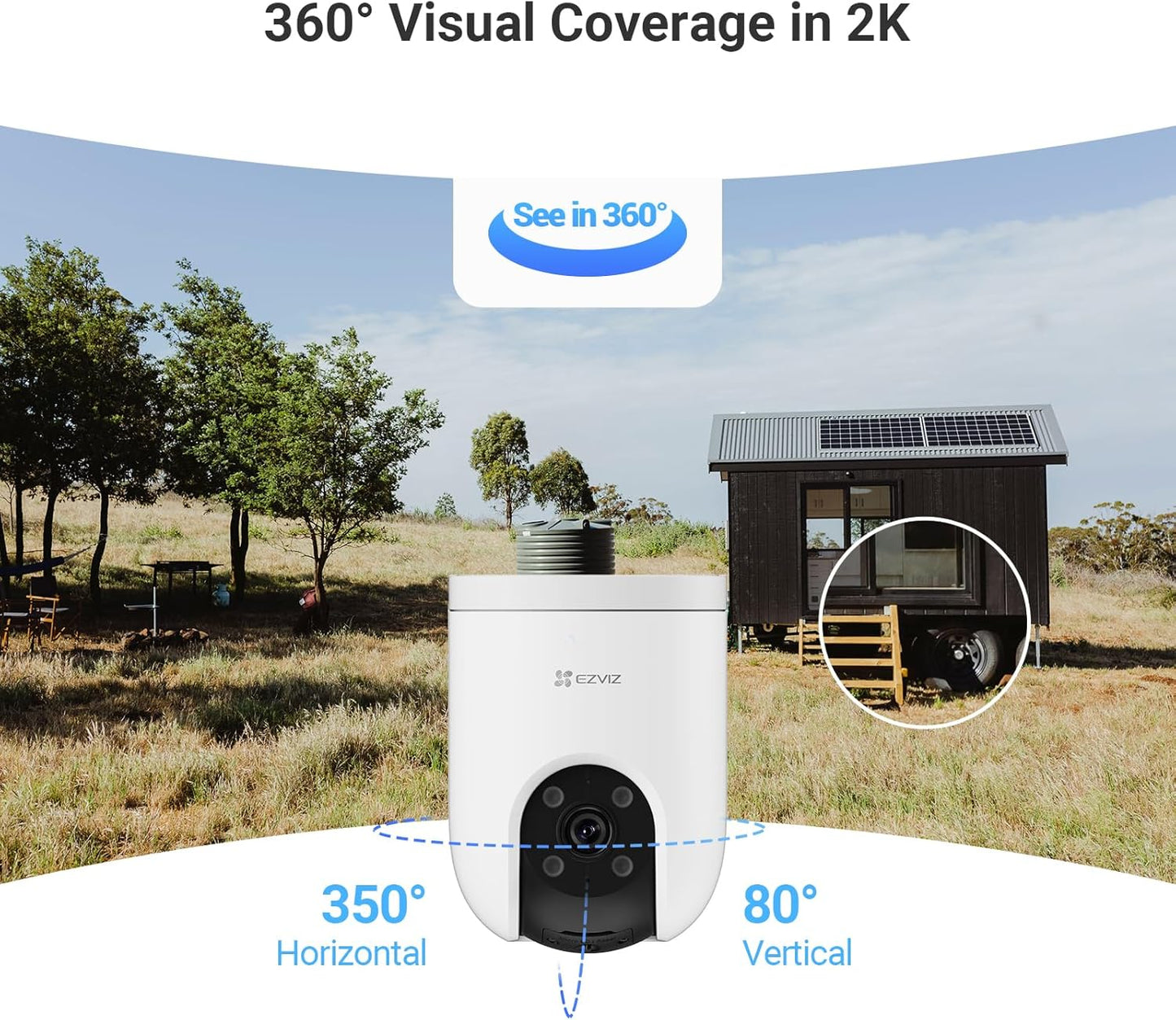 EZVIZ 2K POE IP Outdoor Security Camera with 360° PTZ, AI-Powered Dome, DEMO