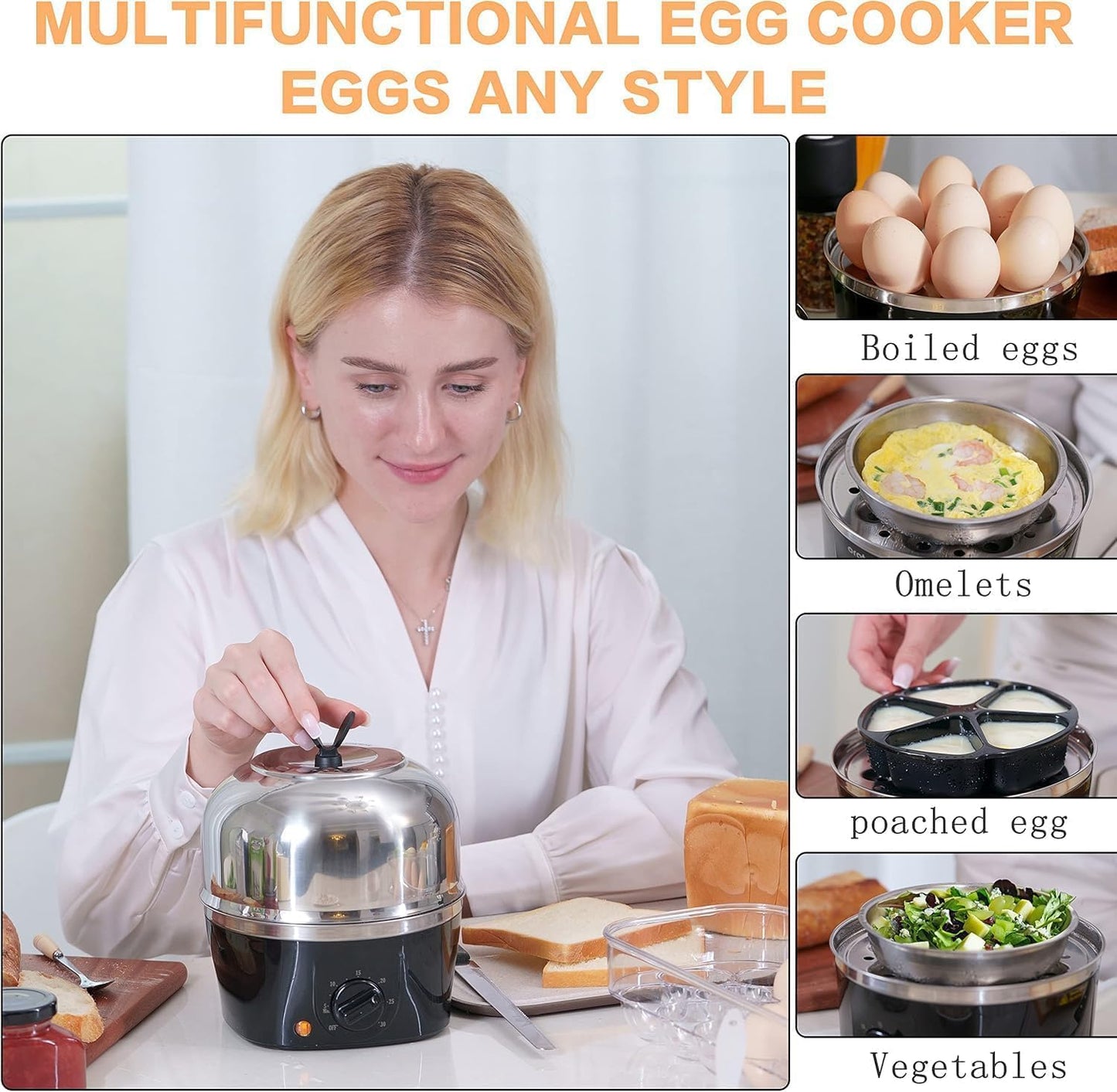 QualityLife Rapid Speciality Appliances Electric Egg Cooker, 9-Egg NEW