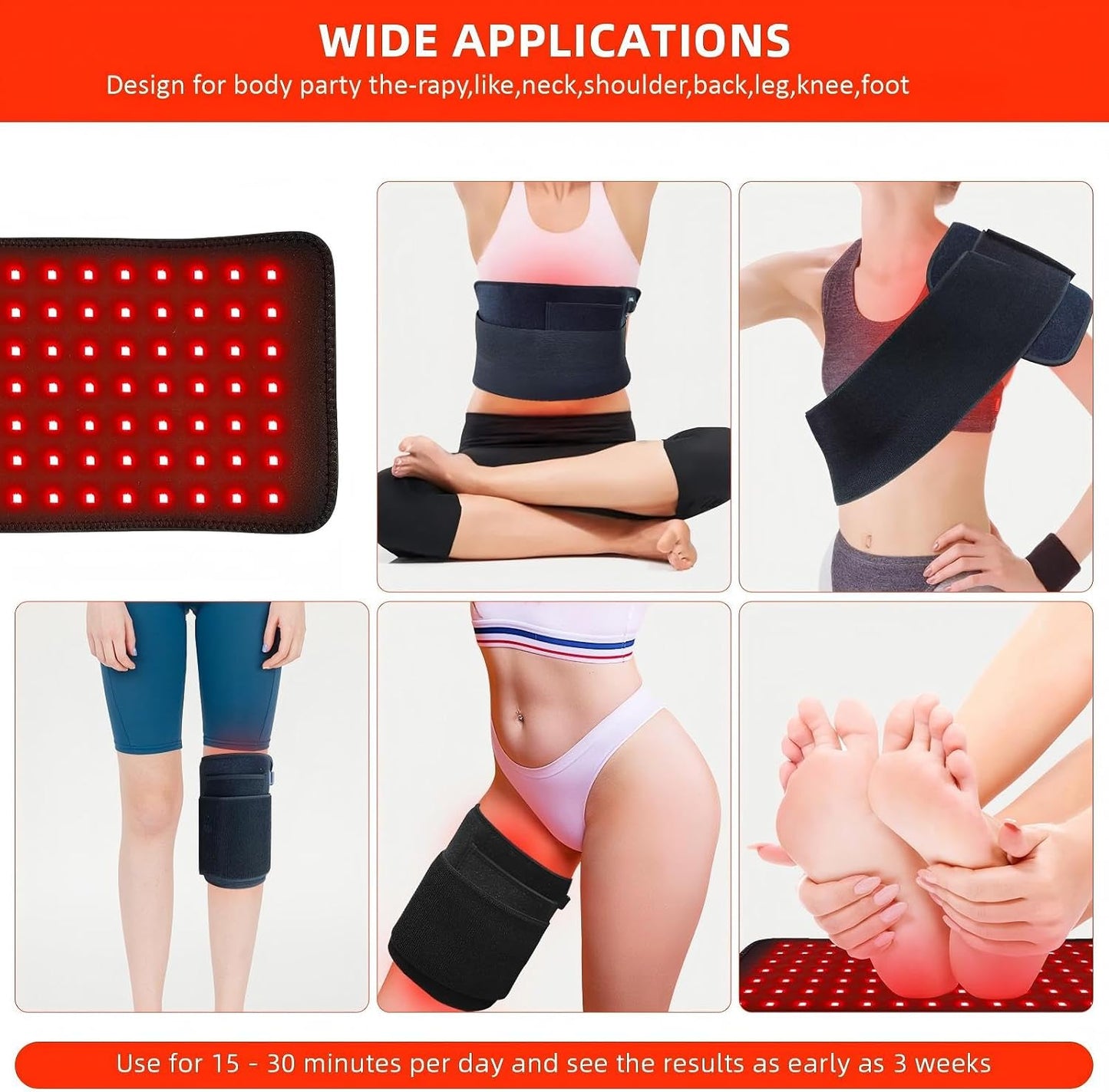 Havvo 660nm 850nm Infrared Light Therapy Belt - Flexible Wearable Device NEW