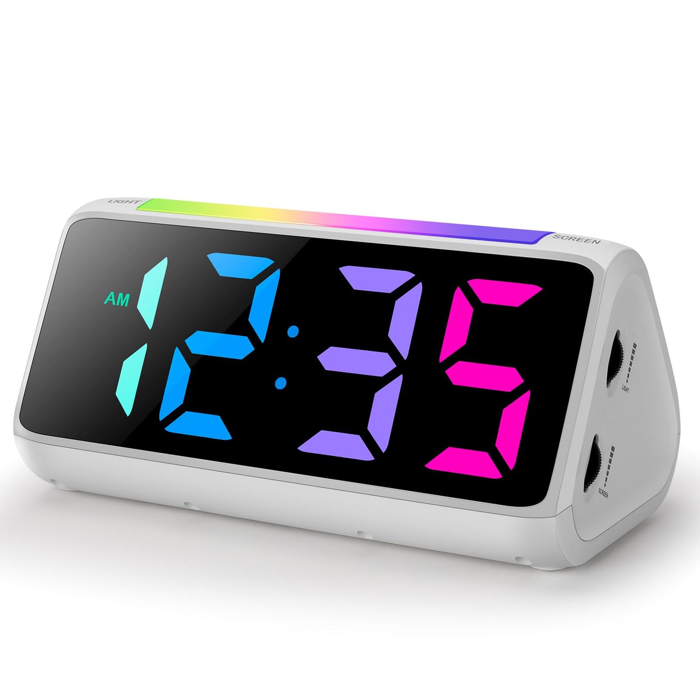 Ohamtes Digital Alarm Clock with RGB Night Light Bedside Clocks 16 cm x 7.5 NEW