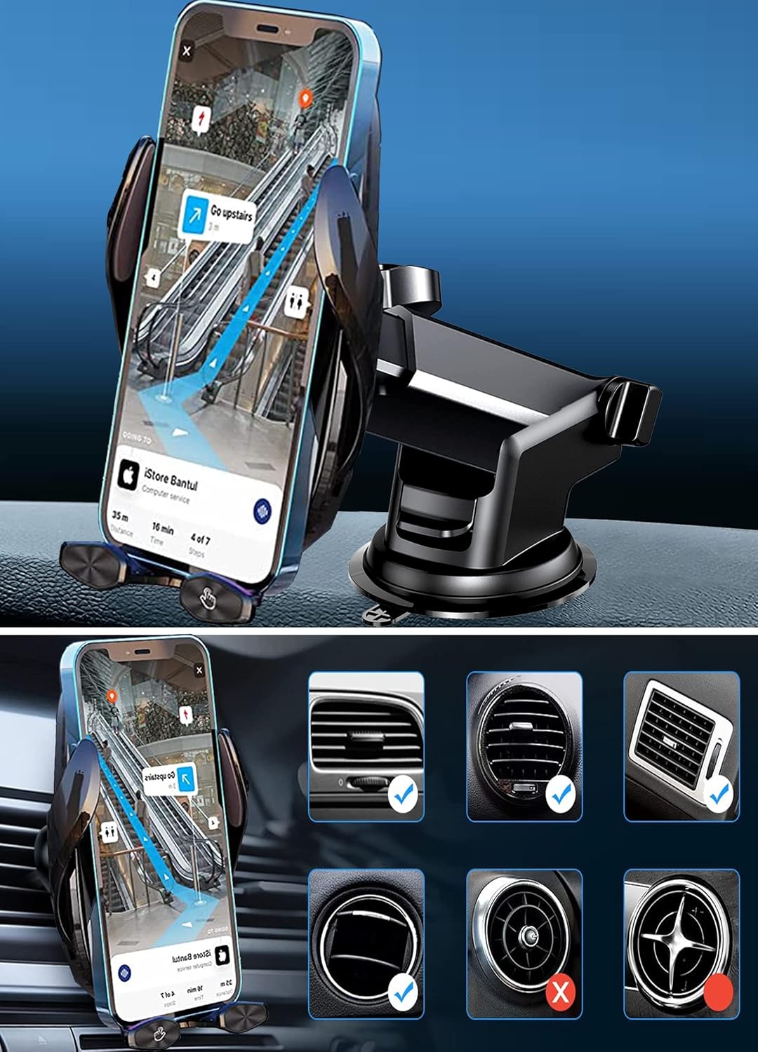 lineno 15W Automobile Chargers Qi Wireless Car Charger with Auto-Clamping DEMO