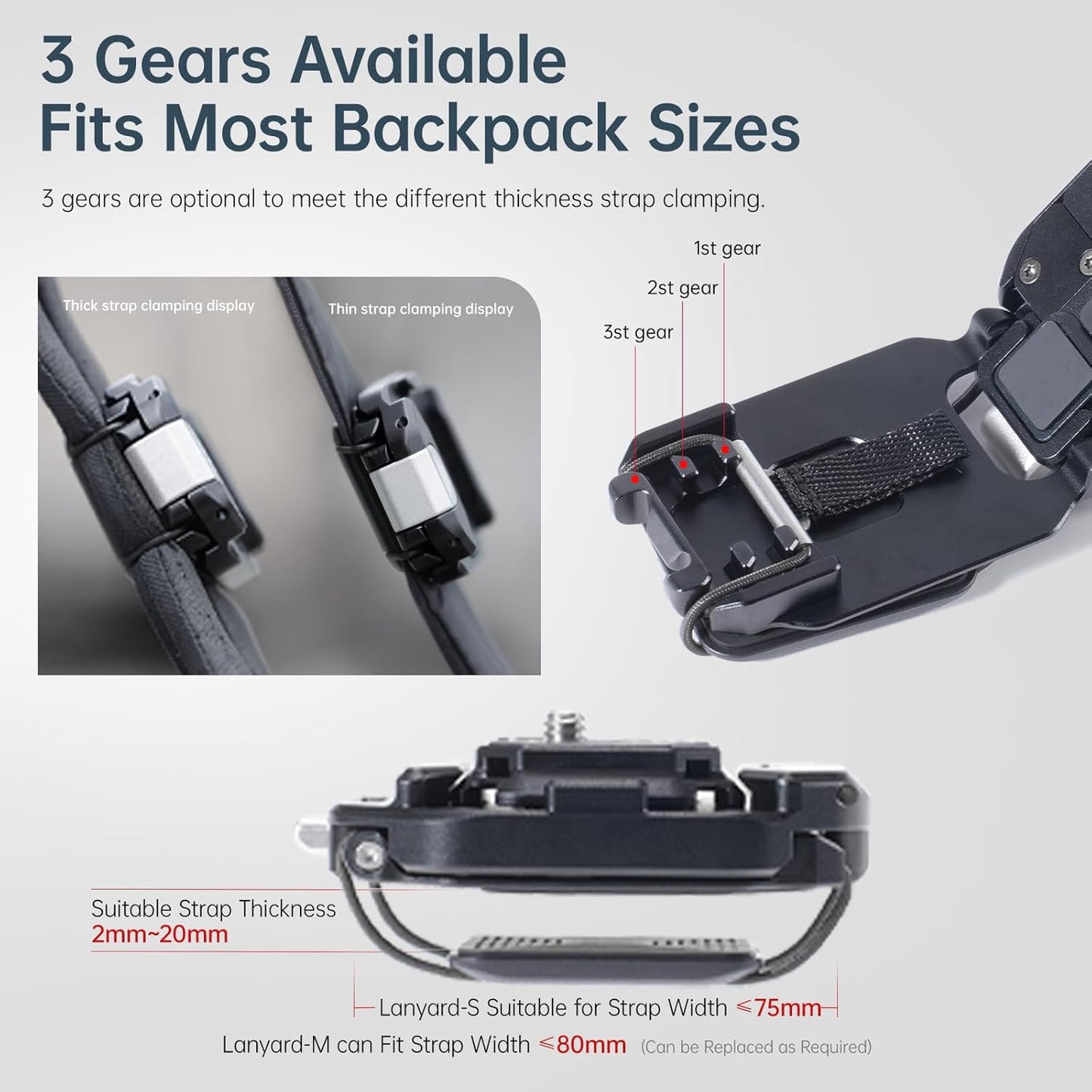 ULANZI Camera Backpack Clip Quick Release Kit V2 QR Plate Tripod Mount NEW