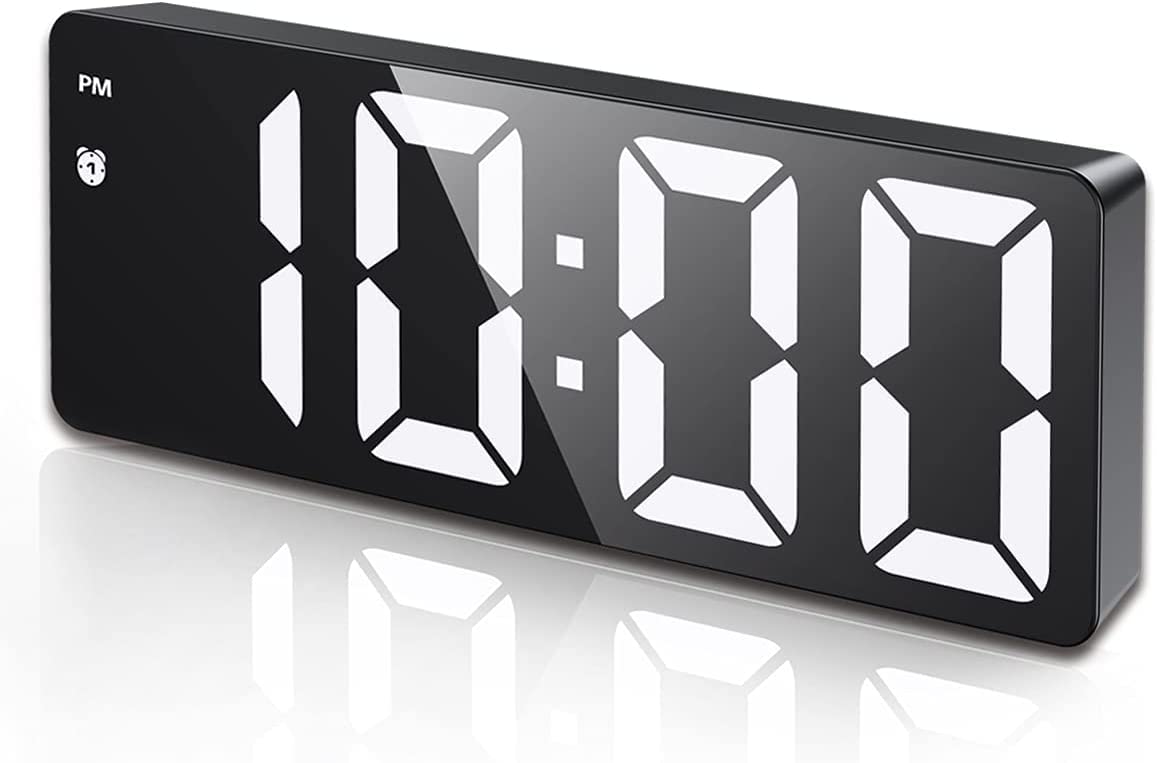AMIR Digital Alarm Clock LED Electronic Bedside Full Black 1.78 cm x 16 DEMO