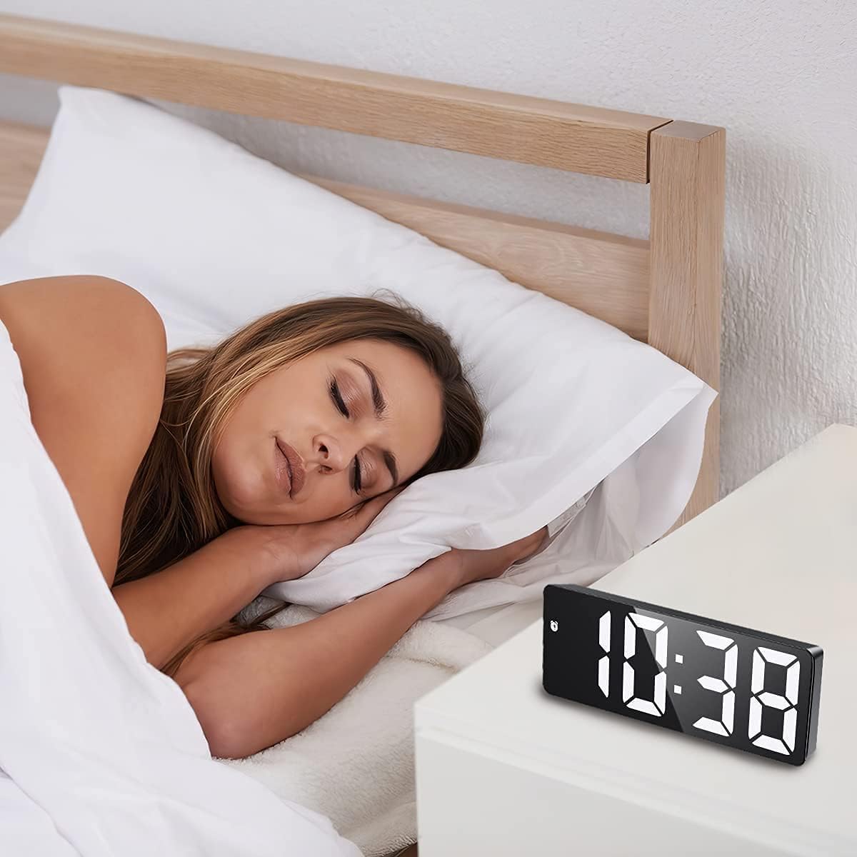 AMIR Digital Alarm Clock LED Electronic Bedside Full Black 1.78 cm x 16 DEMO