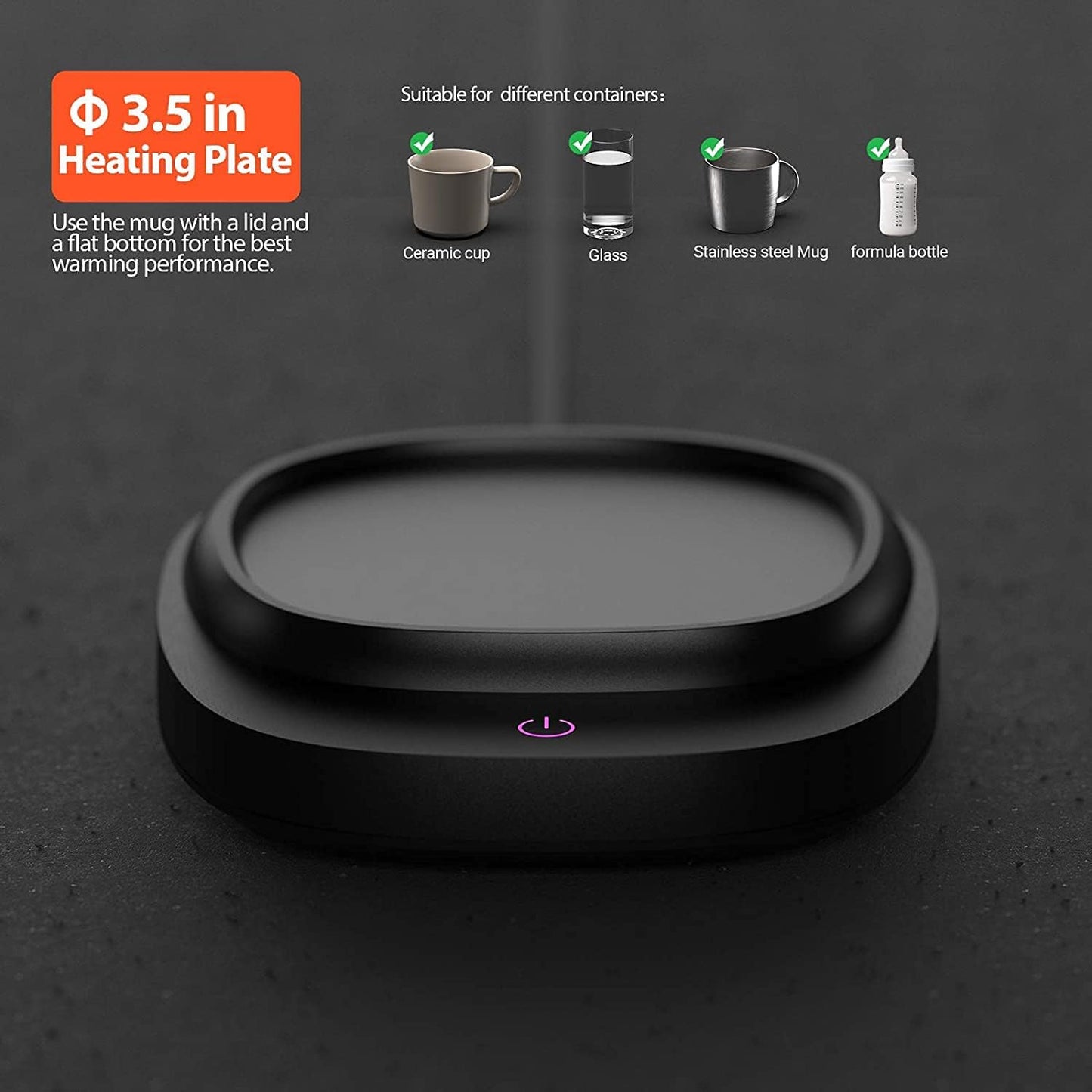 QualityLife Electric Tea Accessories Coffee Mug Warmer for Office Desk DEMO