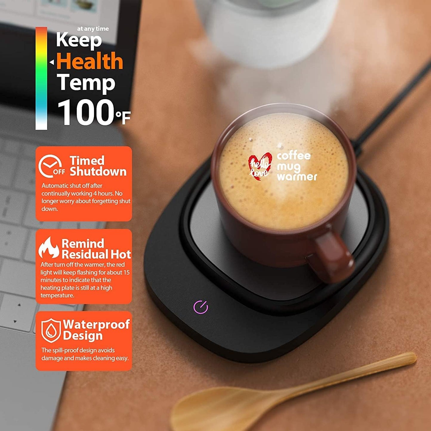 QualityLife Electric Tea Accessories Coffee Mug Warmer for Office Desk DEMO