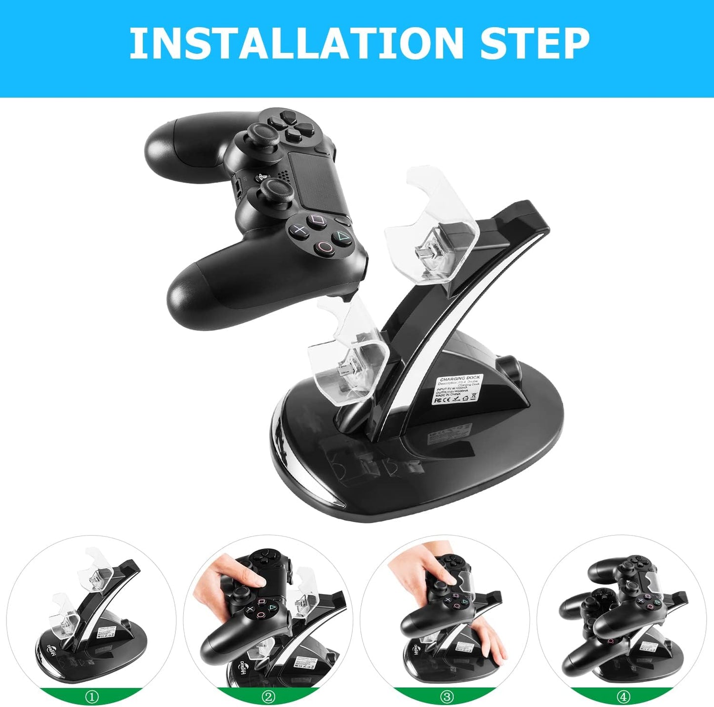 Megadream Dual Accessories USB Charging Dock Station for Sony Dualshock 4 DEMO