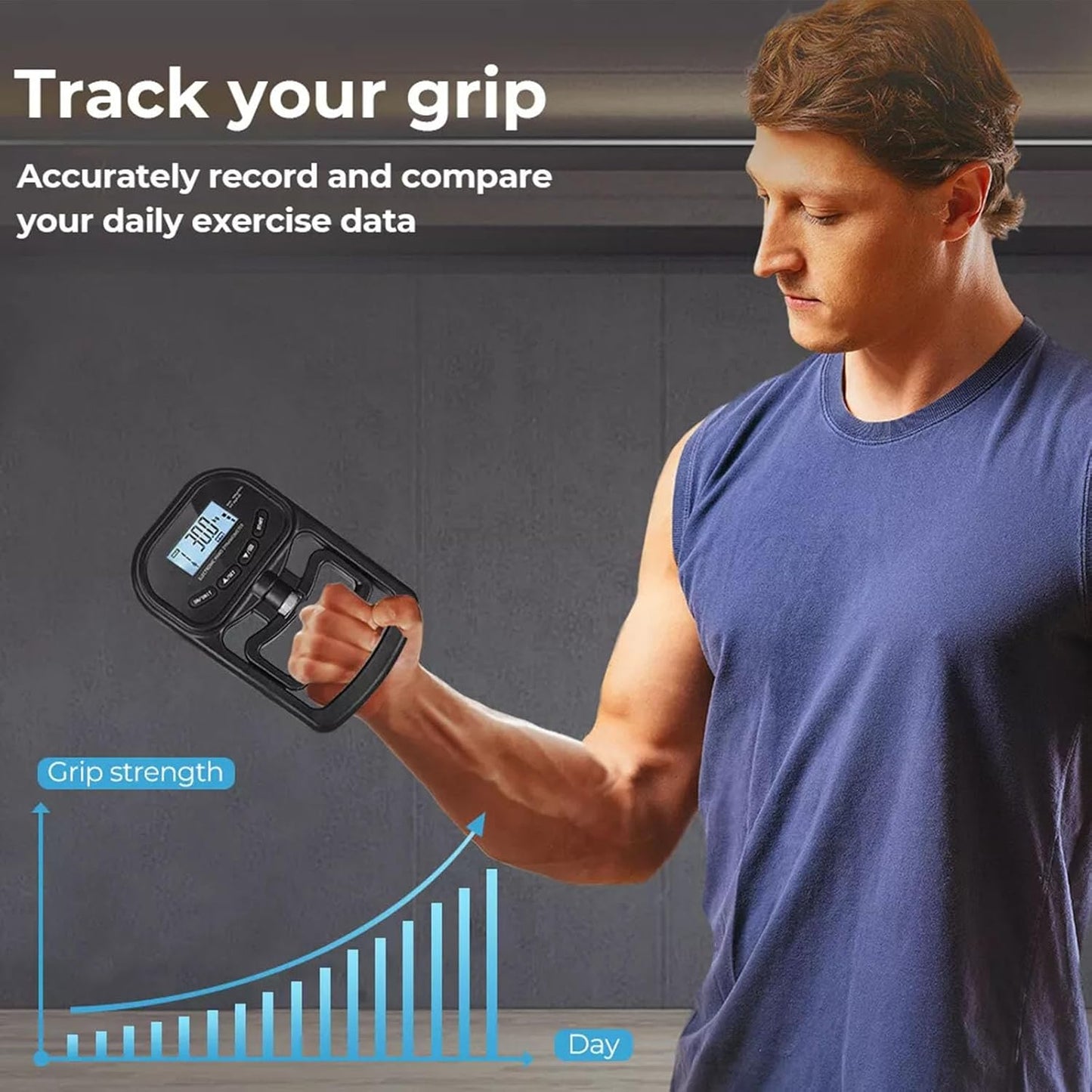 WININMETA Rechargeable Electronic Hand Dynamometer Grip Strength Trainer DEMO