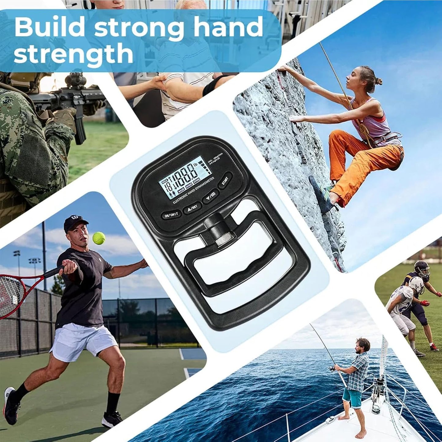 WININMETA Rechargeable Electronic Hand Dynamometer Grip Strength Trainer DEMO