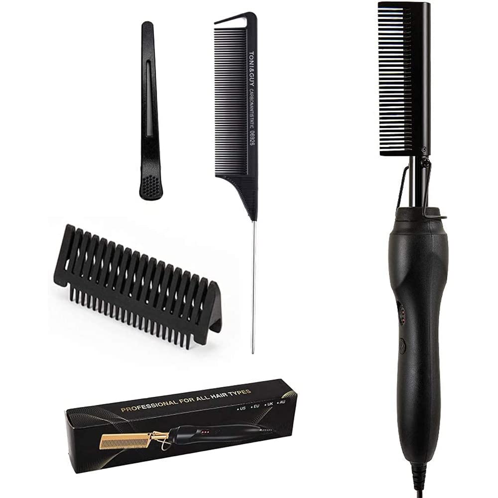 AliLeader Hair Straightener Black Hot Comb Heat Pressing Portable One Size NEW