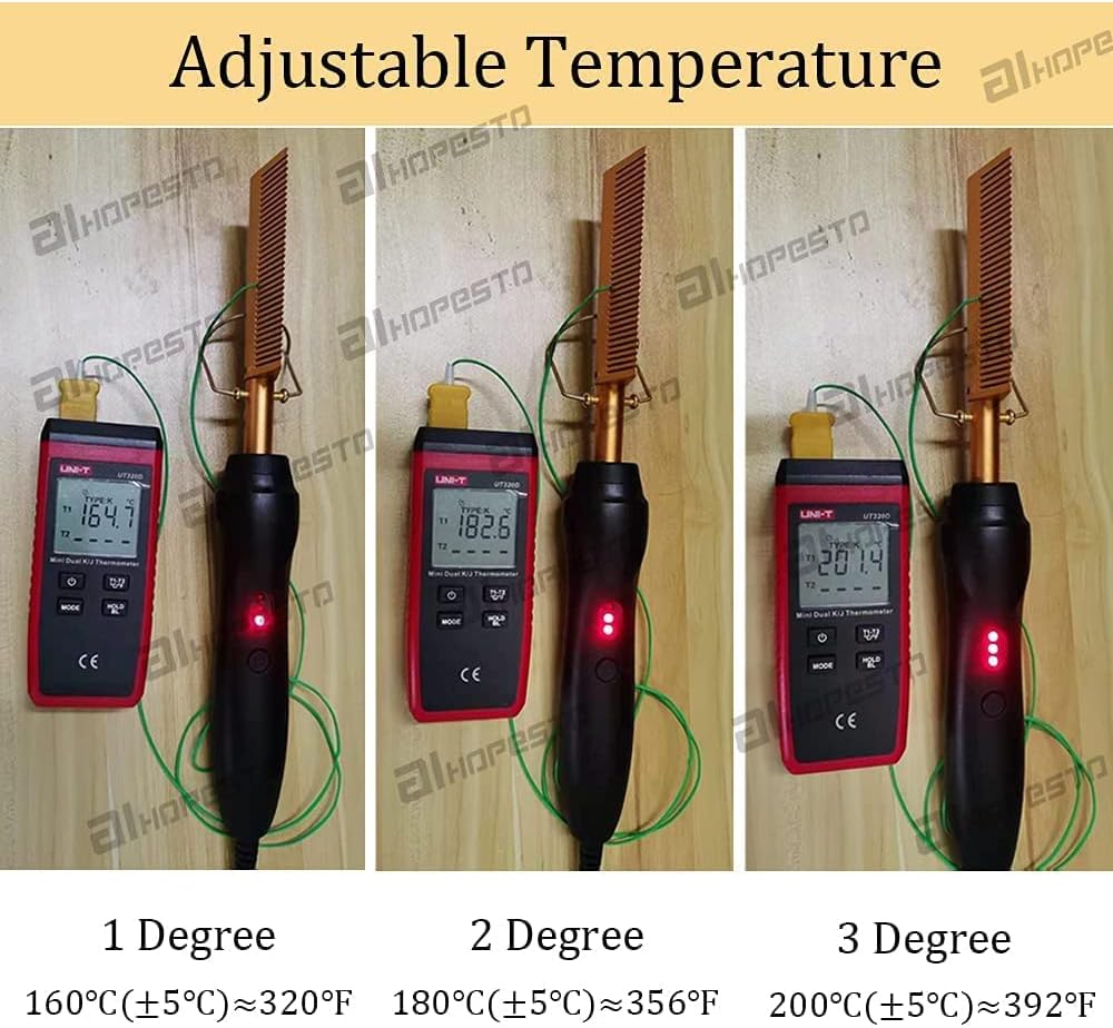 AliLeader Hair Straightener Black Hot Comb Heat Pressing Portable One Size NEW