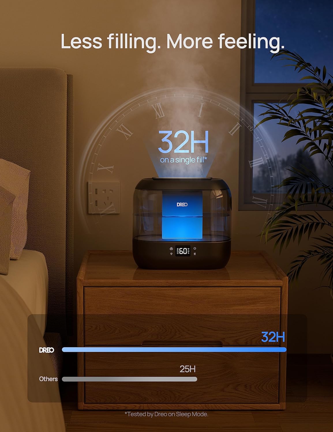 DREO 4L Cool Mist Humidifier for Home Quiet Operation Single Room DEMO