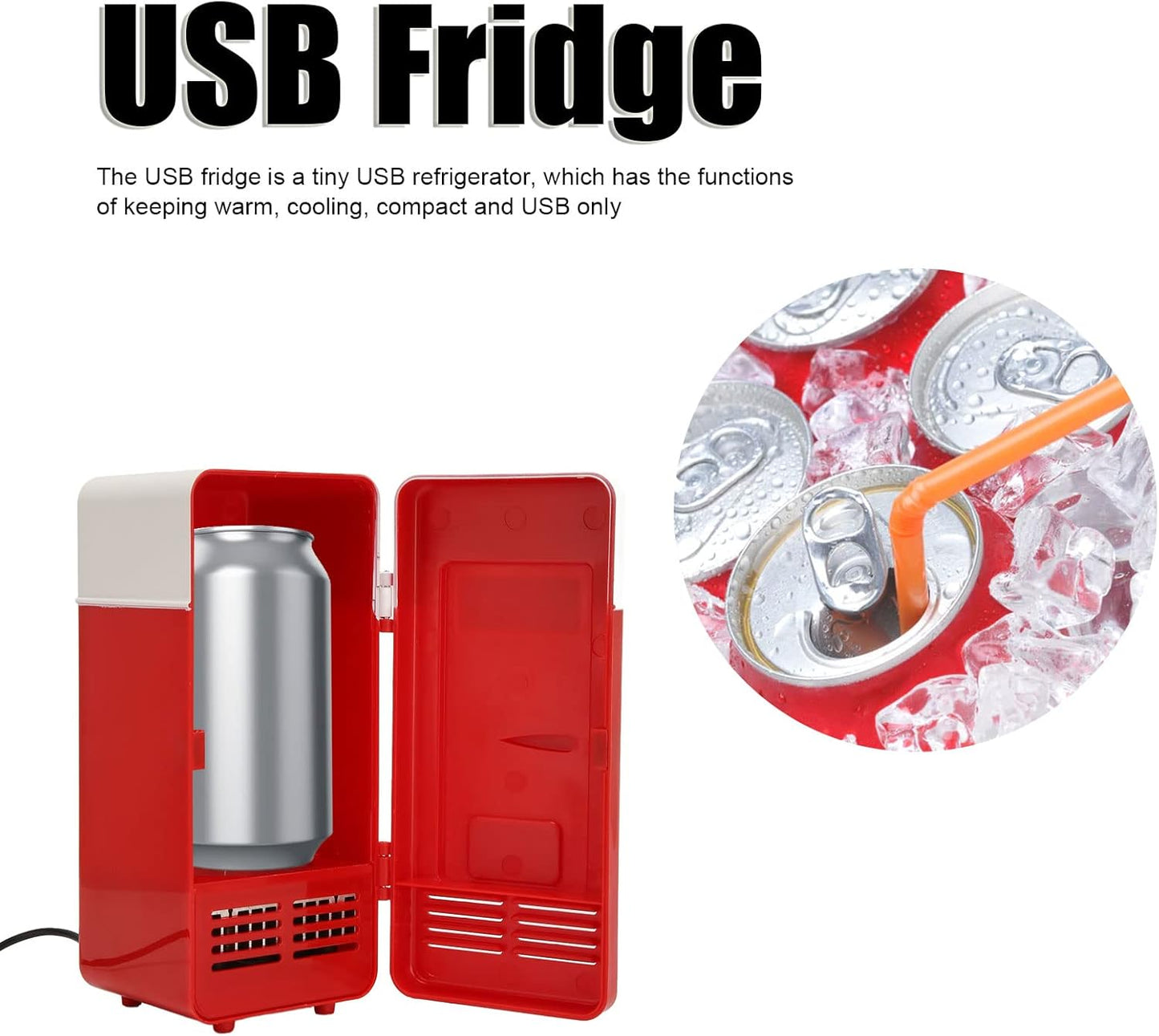 Jectse Portable Refrigerators Electric Mini Fridge Cooler for Drinks, NEW