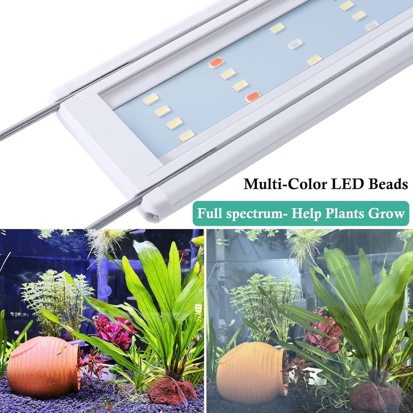 PYPABL Full Spectrum LED Aquarium Plant Lights for 40-60cm Tanks, Bright NEW