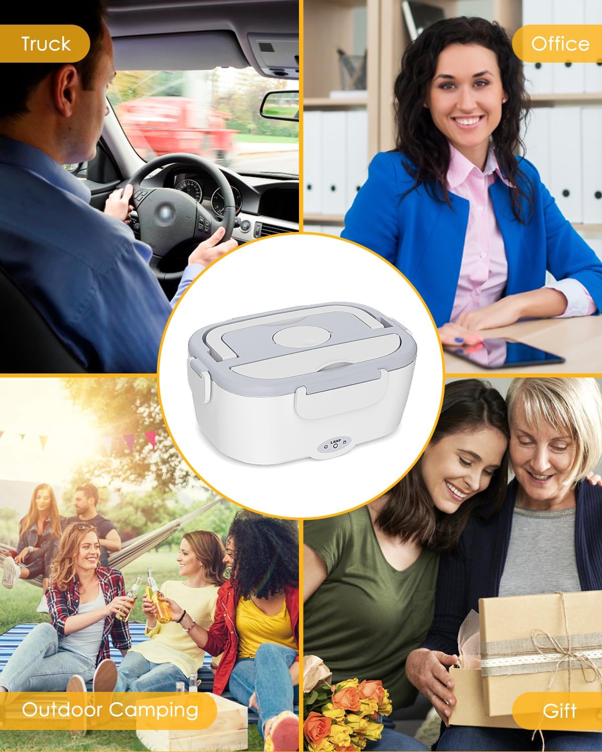 Lopjibar Portable Insulated Lunch Box with Electric Hot Food Heater in DEMO