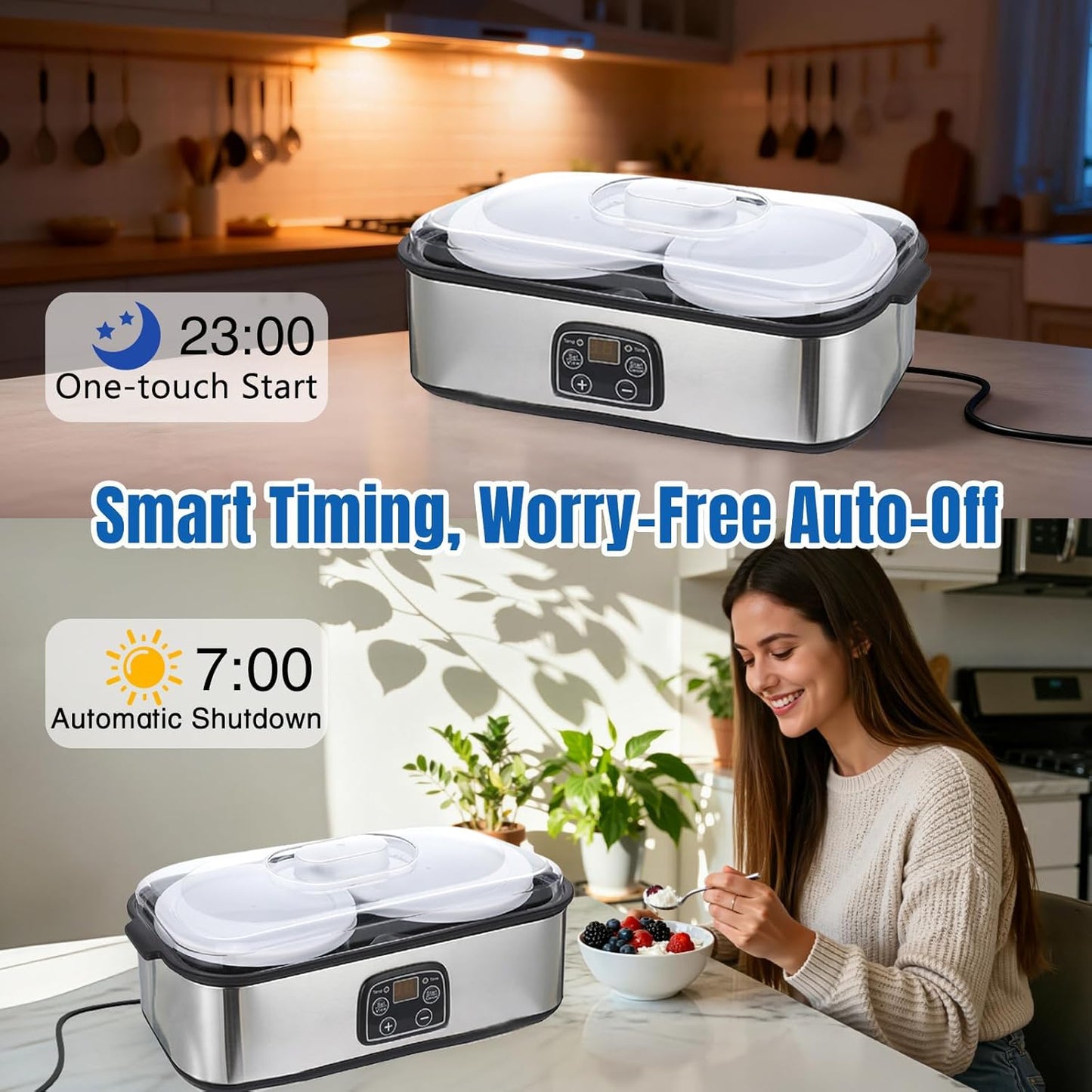 XIULIUU Automatic Speciality Appliances Digital Yoghurt Maker Machine with DEMO