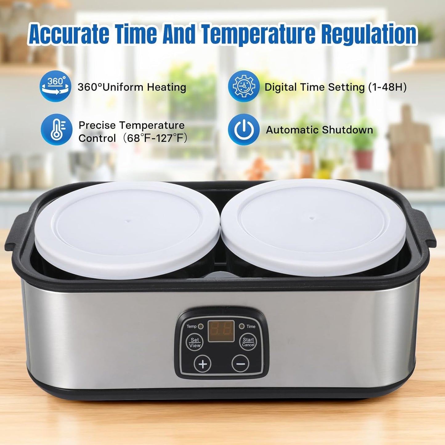 XIULIUU Automatic Speciality Appliances Digital Yoghurt Maker Machine with DEMO