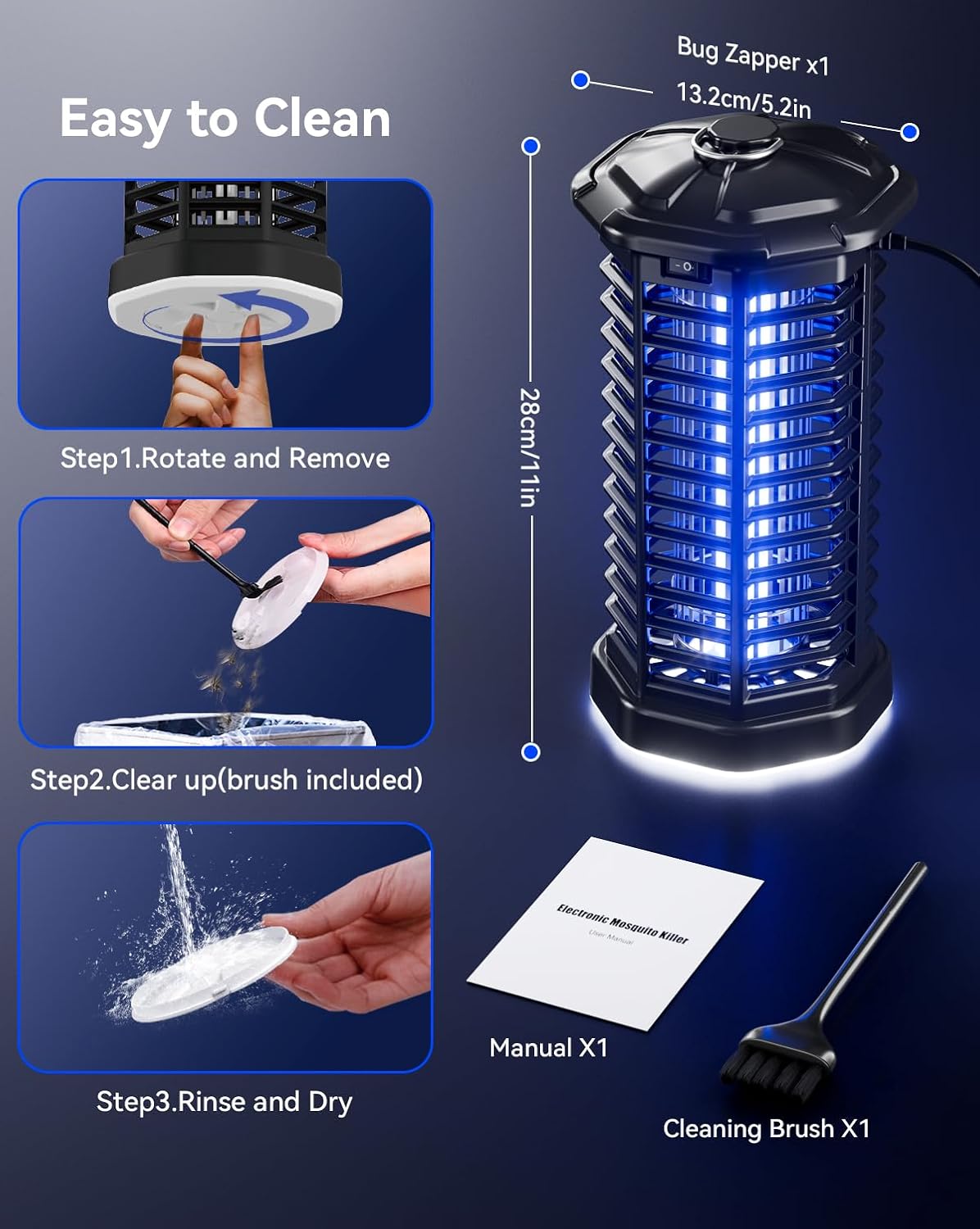 mosiller Electric Traps Mosquito Zapper Fly Trap Outdoor Pest Control Bug NEW