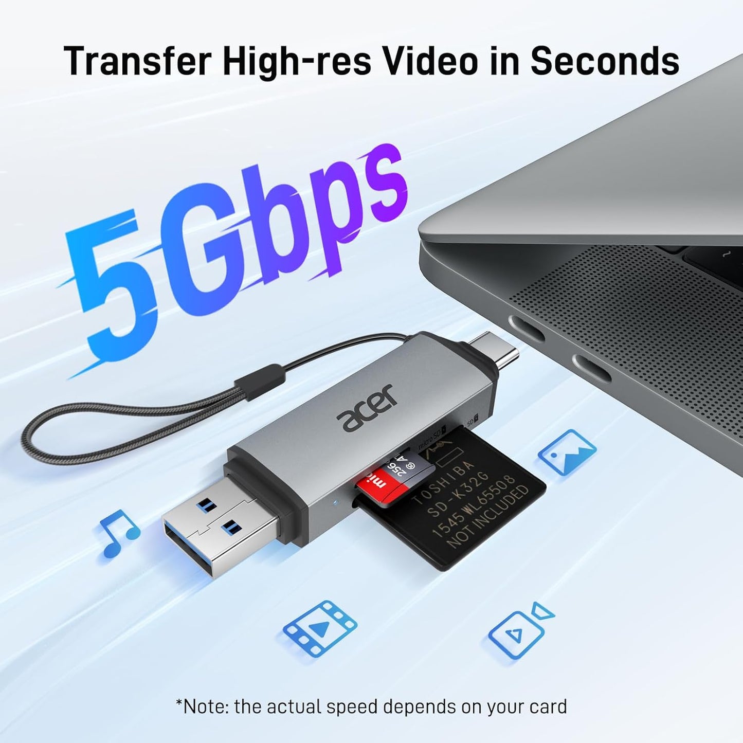 Acer External Memory Card Reader USB 3.0 & Type-C Dual Slot OTG Adapter DEMO