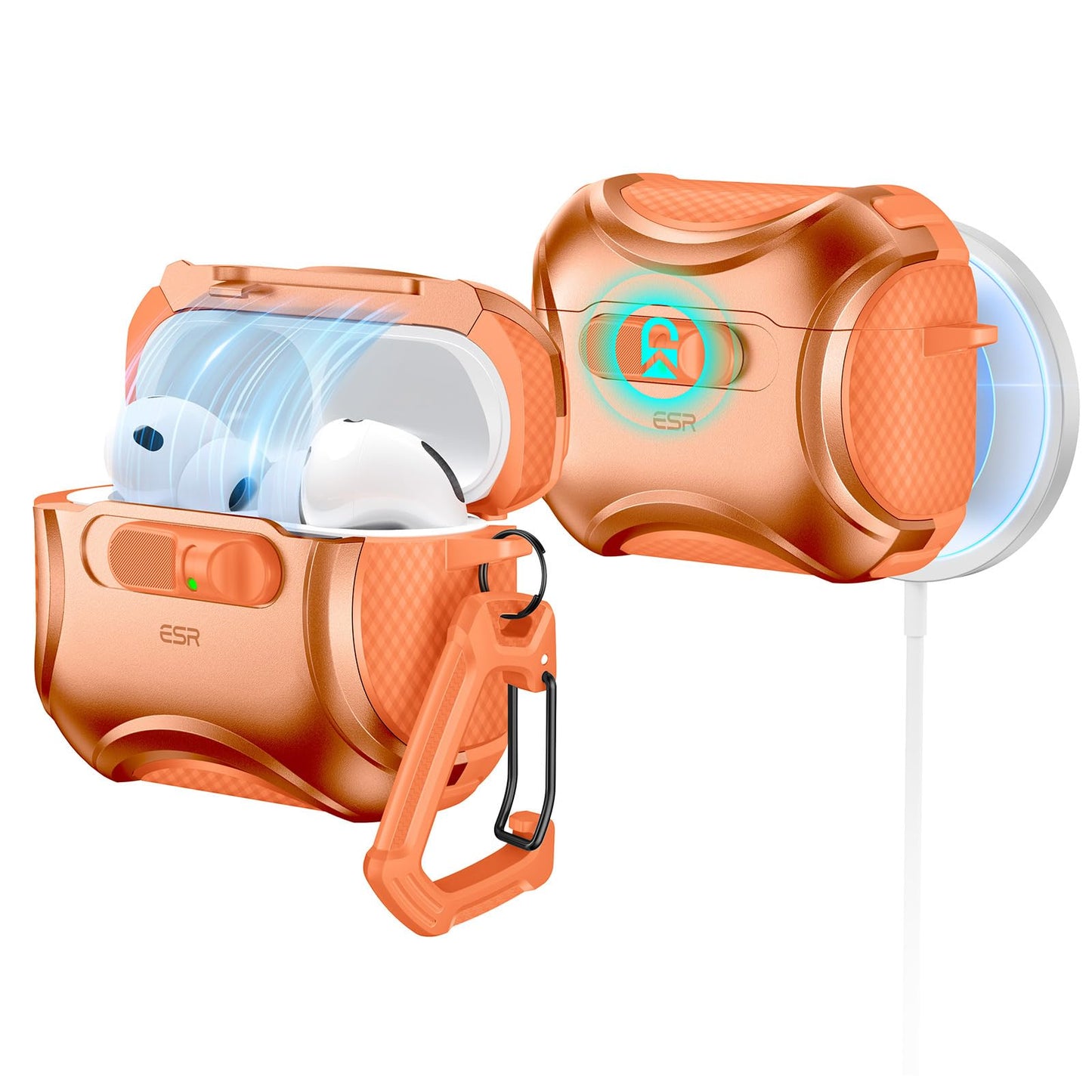 ESR Orange Cases Protective Case for AirPods Pro 3rd Gen, Shock-Absorbing NEW
