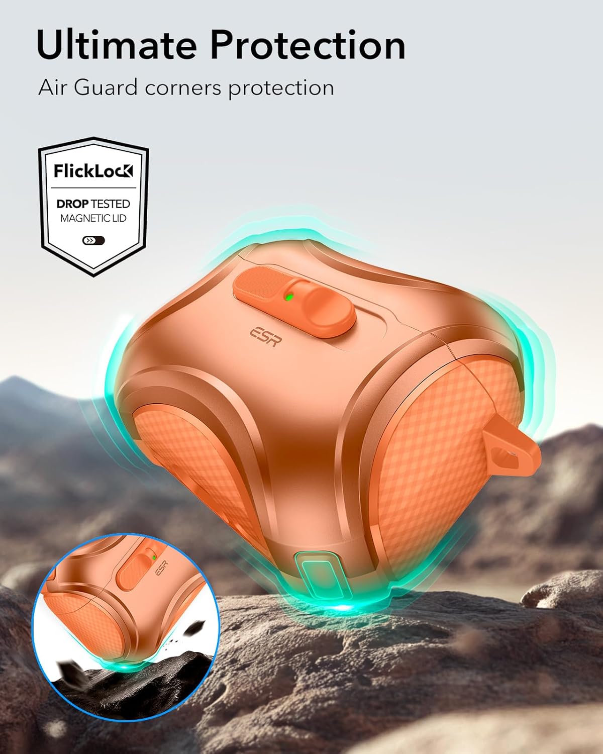 ESR Orange Cases Protective Case for AirPods Pro 3rd Gen, Shock-Absorbing NEW