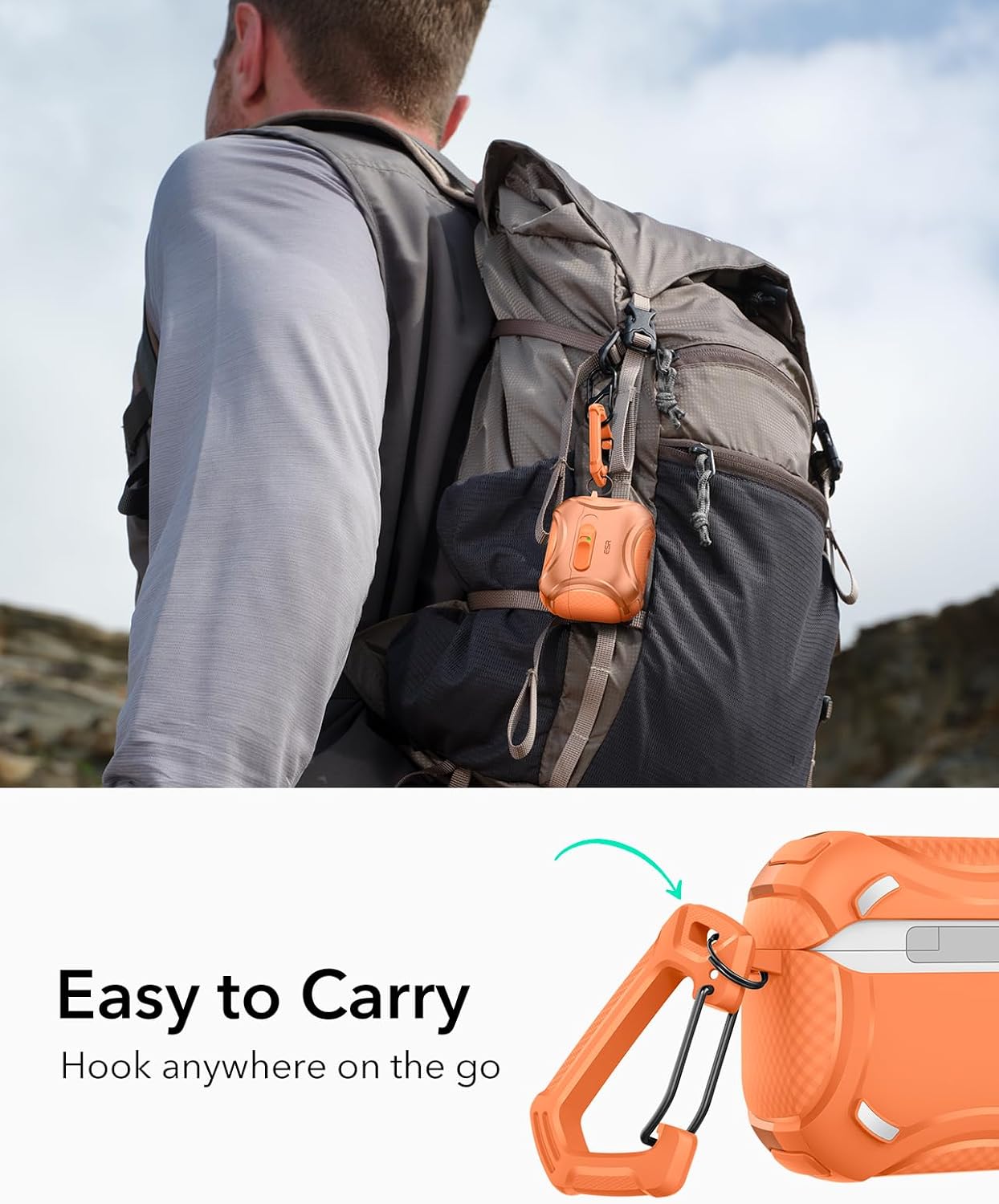ESR Orange Cases Protective Case for AirPods Pro 3rd Gen, Shock-Absorbing NEW