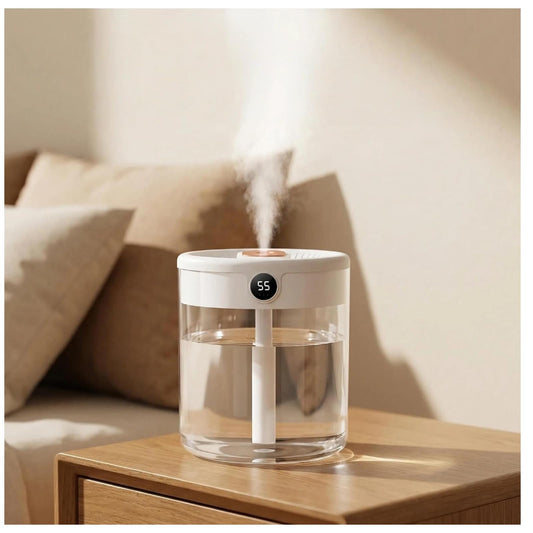 krovxom 2L Cool Mist Humidifier with Humidity Display and Night Light White DEMO