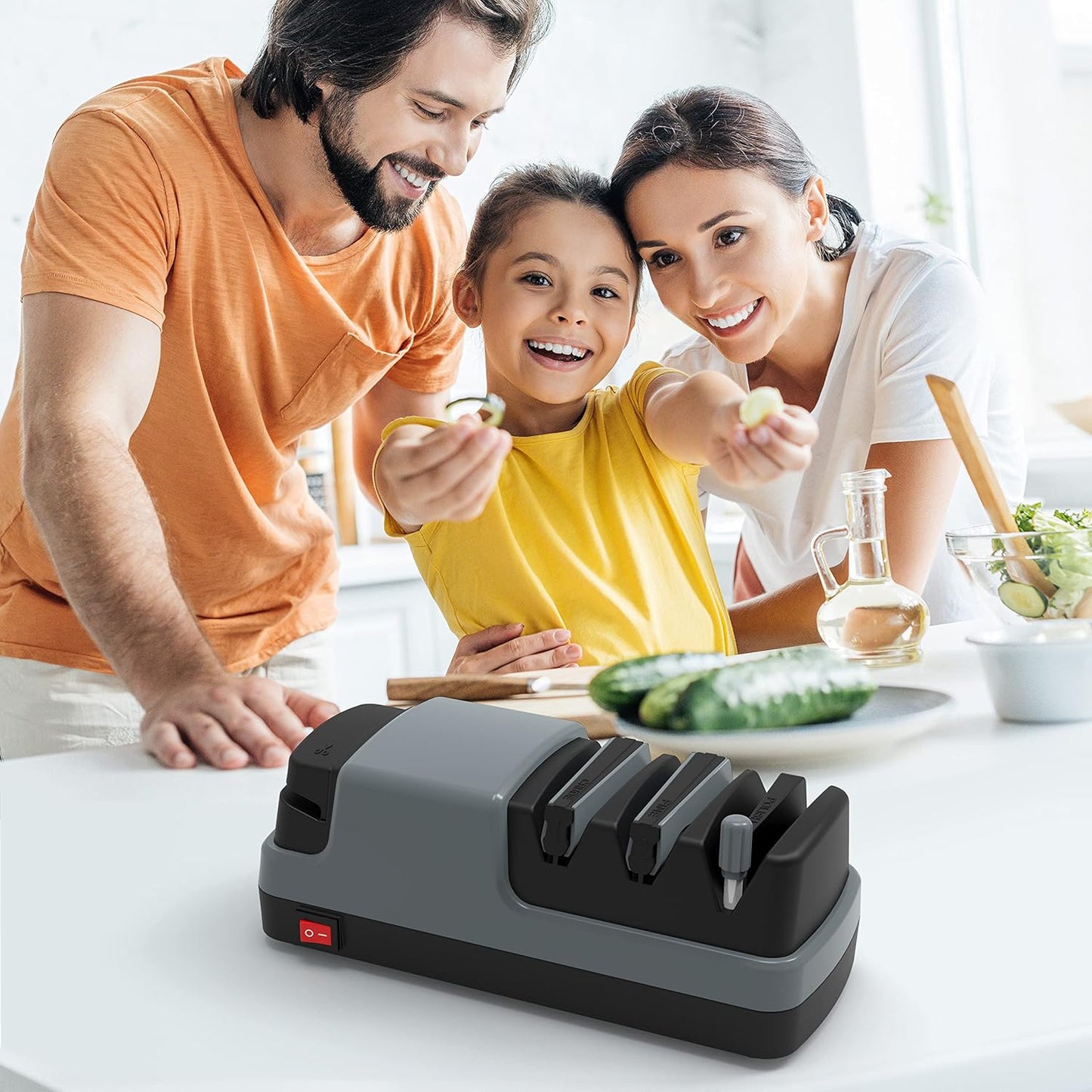 YOORLEAY 4-in-1 Speciality Appliances Electric Knife Sharpener with DEMO
