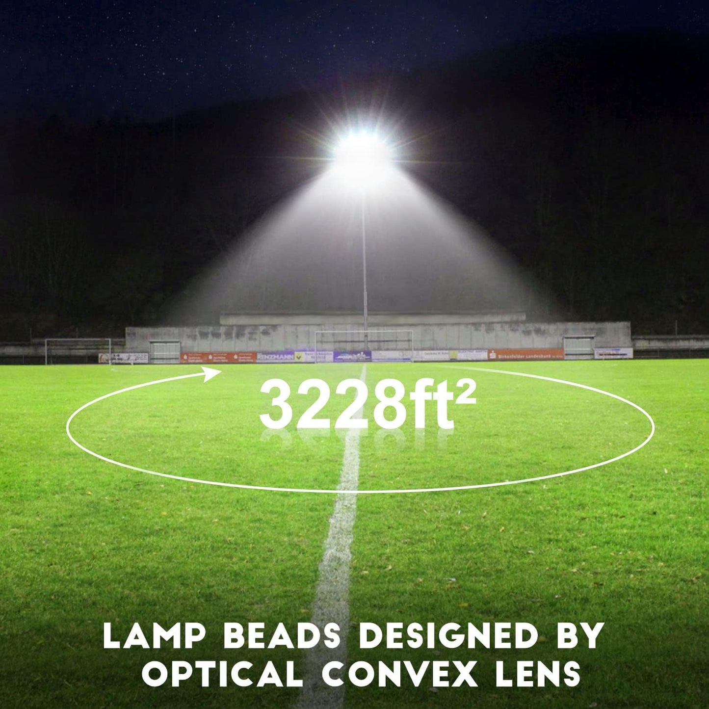 Juyace 36000Lm 1500W Equivalent LED Stadium Flood Light Outdoor Cool White DEMO