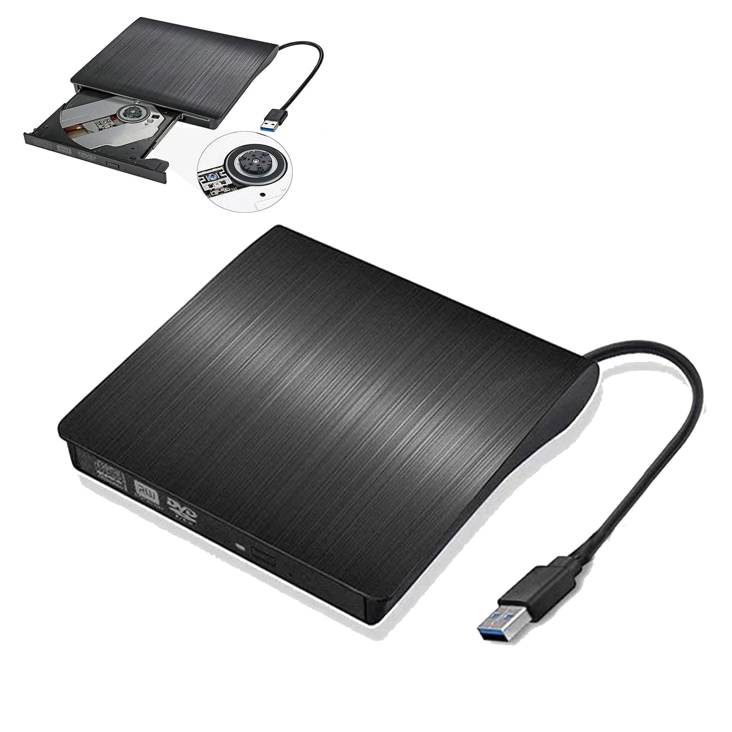 CLERIVI Portable DVD Players USB 3.0 External DVD Burner Player for Laptop DEMO