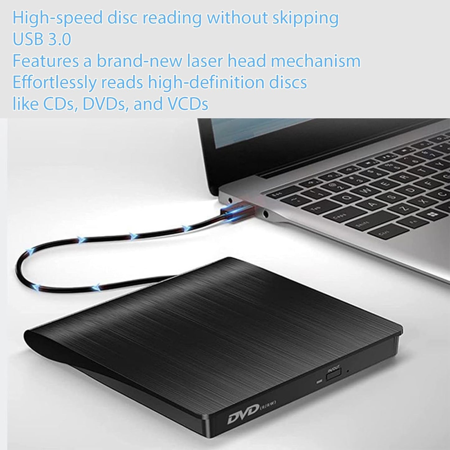 CLERIVI Portable DVD Players USB 3.0 External DVD Burner Player for Laptop DEMO