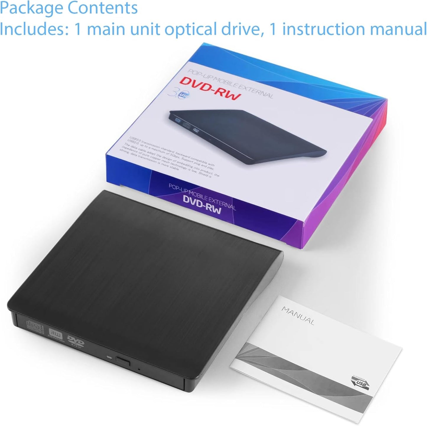 CLERIVI Portable DVD Players USB 3.0 External DVD Burner Player for Laptop DEMO