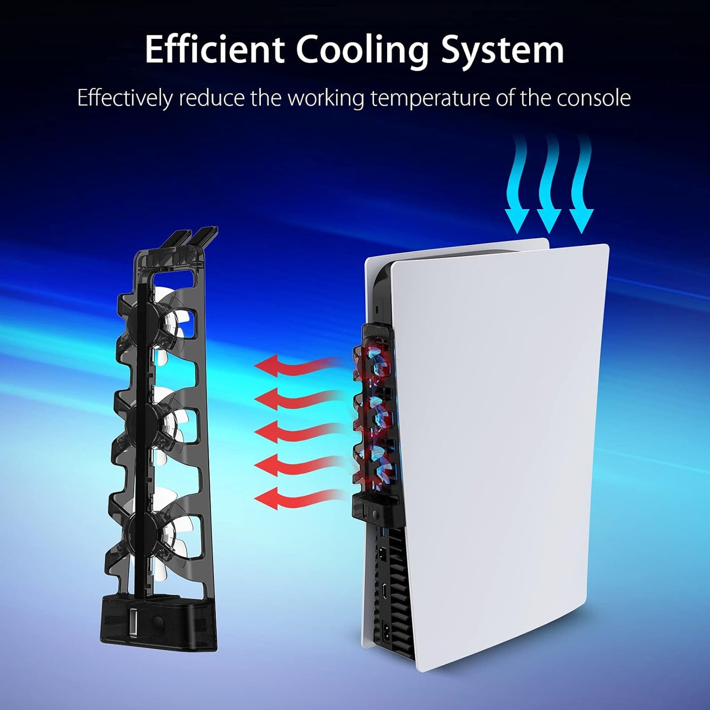 NexiGo PS5 Cooling Fan with LED Light Automatic On/Off Skin & Protector DEMO