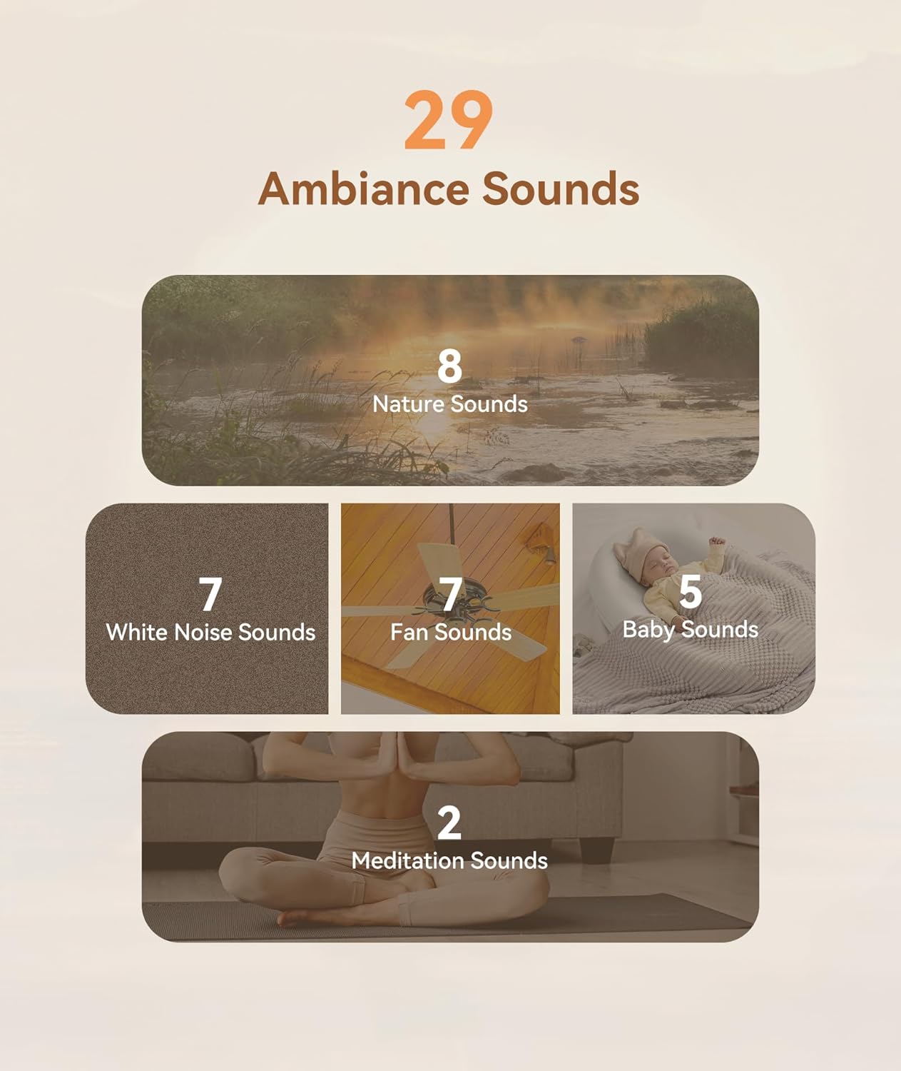 Dreamegg Grey Sound Therapy Machine with 10W Stereo White Noise for Sleep DEMO