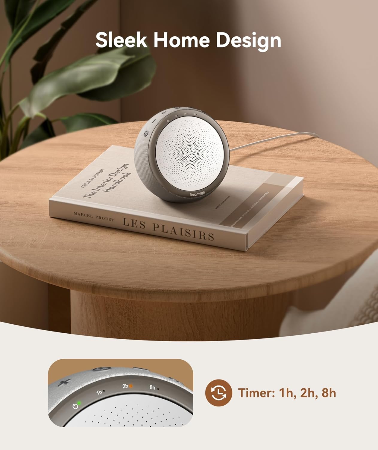 Dreamegg Grey Sound Therapy Machine with 10W Stereo White Noise for Sleep DEMO
