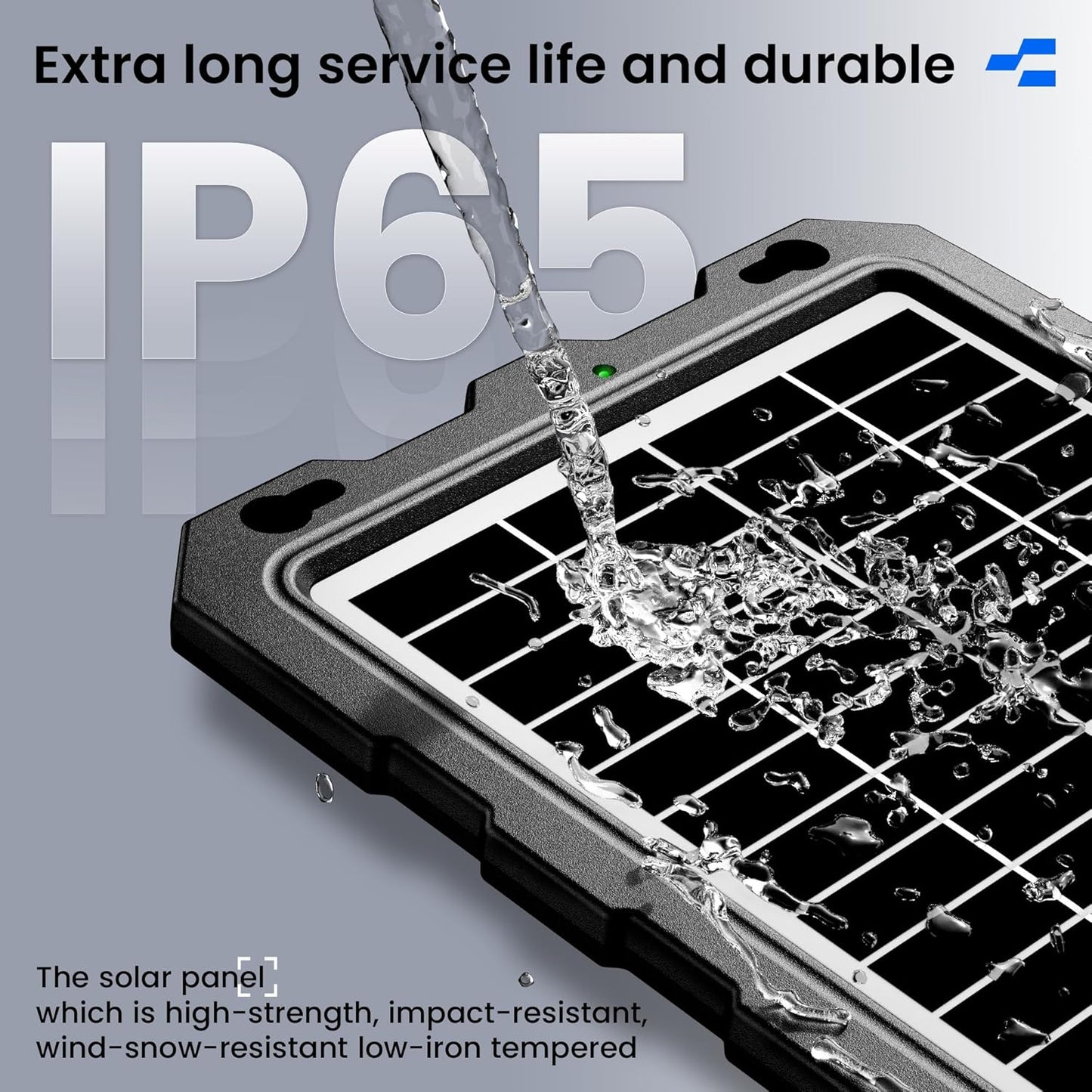 POWOXI Solar Battery Trickle Charger Maintainer, Portable Waterproof for DEMO