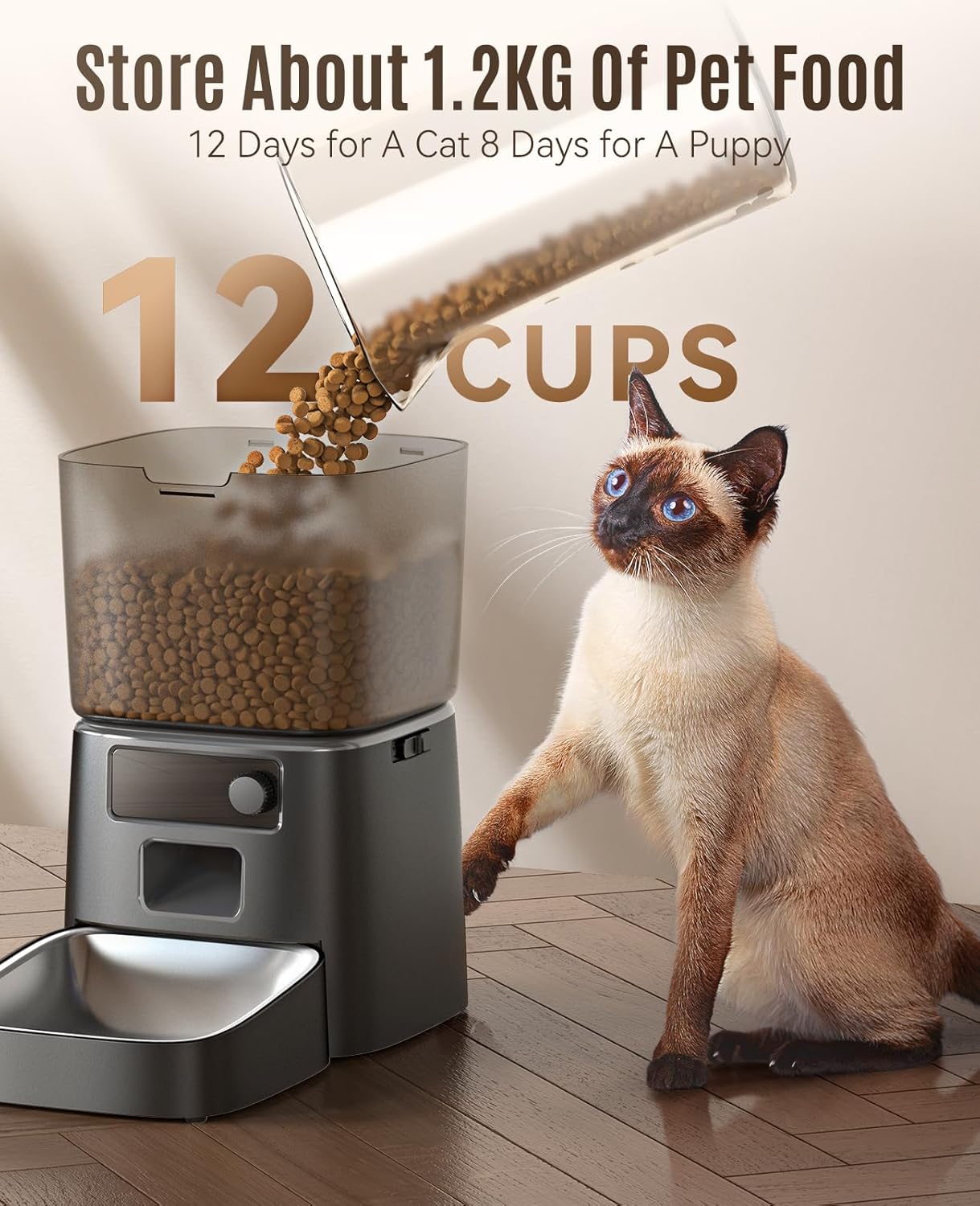 oneisall Automatic 3.5L Smart Timed Cat Dry Food Dispenser, Black NEW