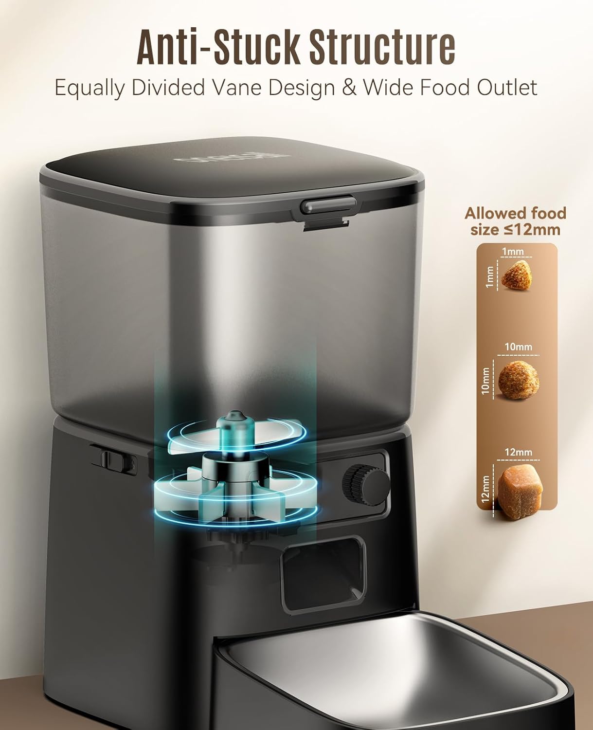 oneisall Automatic 3.5L Smart Timed Cat Dry Food Dispenser, Black NEW