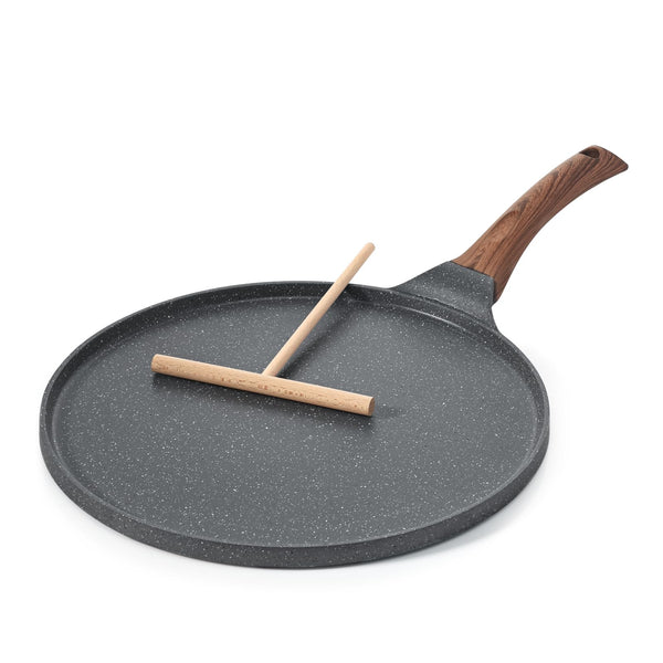 SENSARTE Nonstick Crepe Pan Granite Coating Dosa Pancake Flat Skillet Grey DEMO