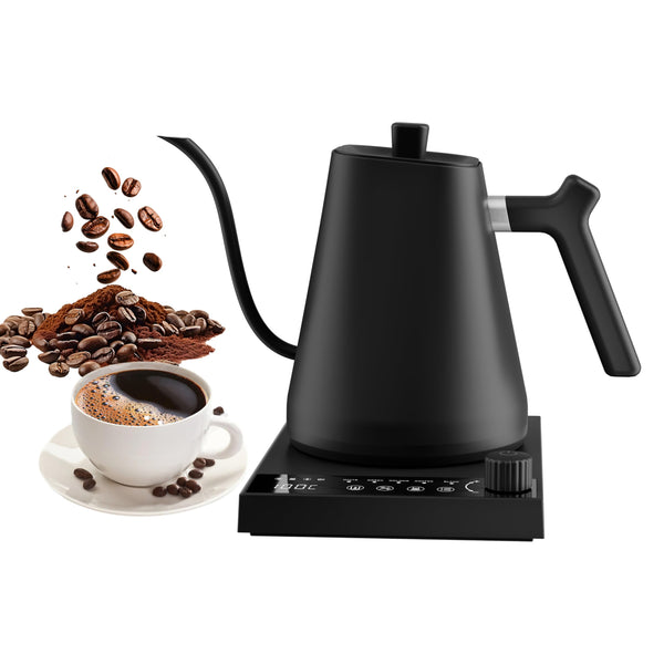 Gooseneck Electric Pour-Over Kettle Stainless Steel Variable Temperature DEMO