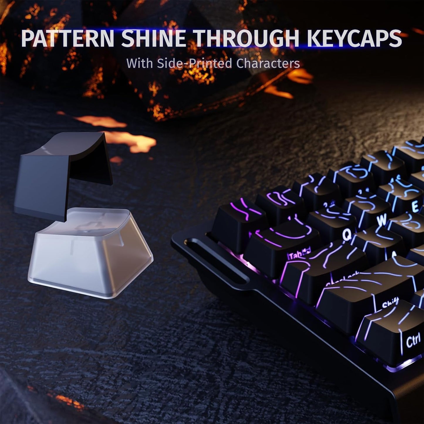 ATTACK SHARK 60% Wired Mechanical Gaming Keyboard, Black Contour, DEMO