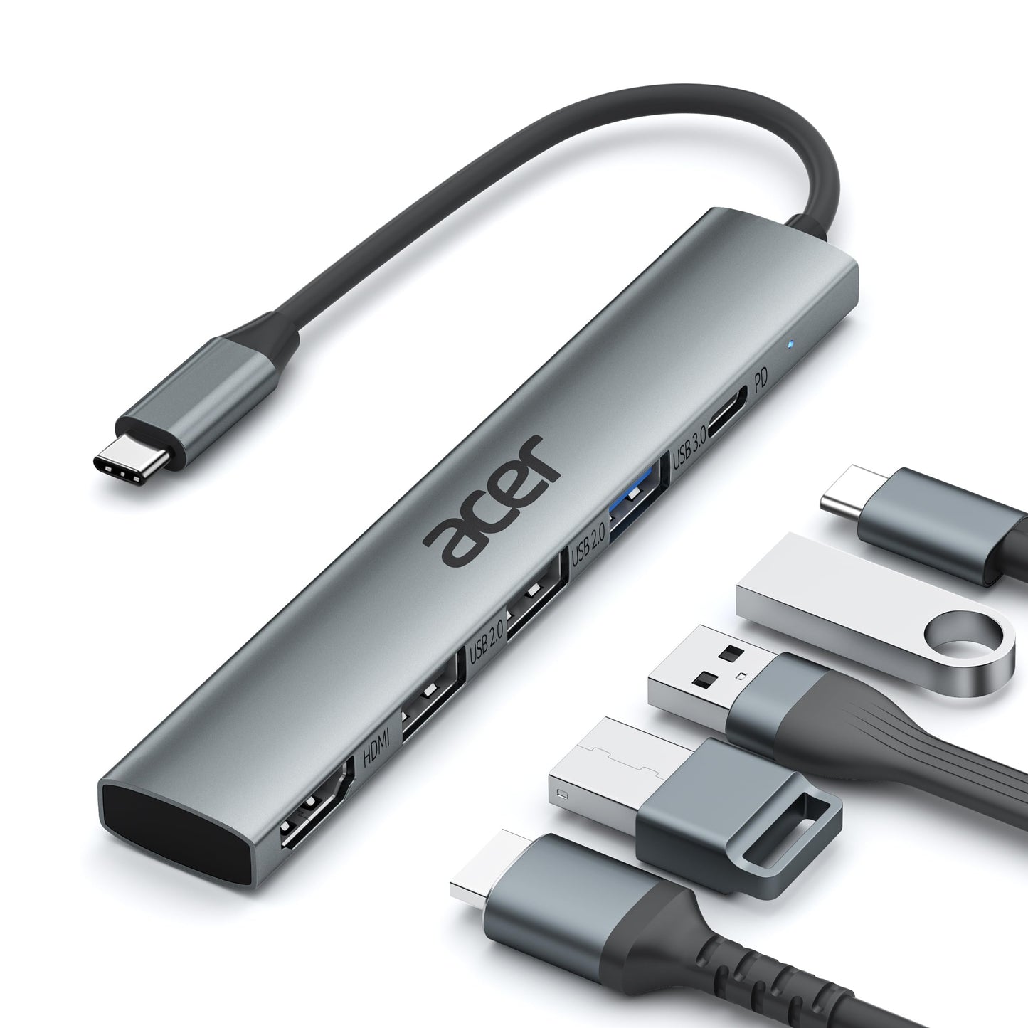 Acer 5-in-1 USB Hubs USB-C Hub Multiport Adapter with HDMI 4K, 100W DEMO